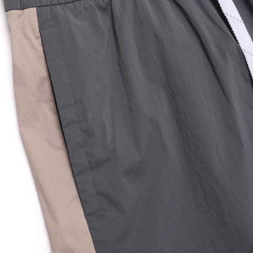 COOL WAVE COLOR BLOCK BANDING HALF PANTS GREY