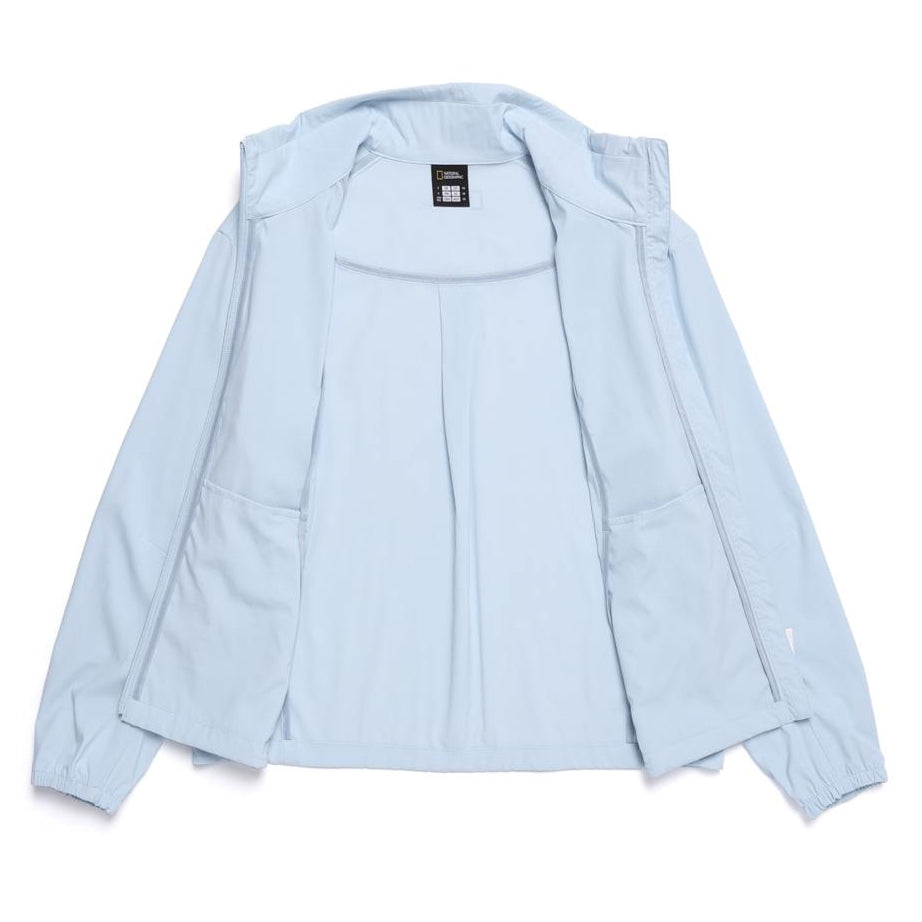 WOMEN FROZEN CUBE STANDNECK WINDBREAKER L/BLUE