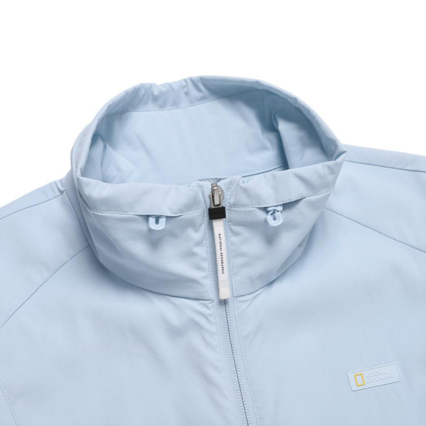 WOMEN FROZEN CUBE STANDNECK WINDBREAKER L/BLUE