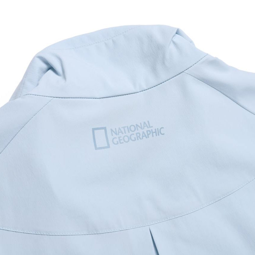 WOMEN FROZEN CUBE STANDNECK WINDBREAKER L/BLUE