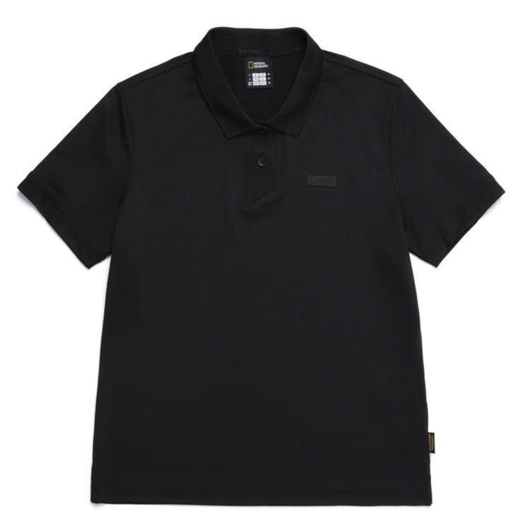 WOMEN WELLAKA COOLING BASIC FIT PIQUE COLLAR T-SHIRT CARBON BLACK