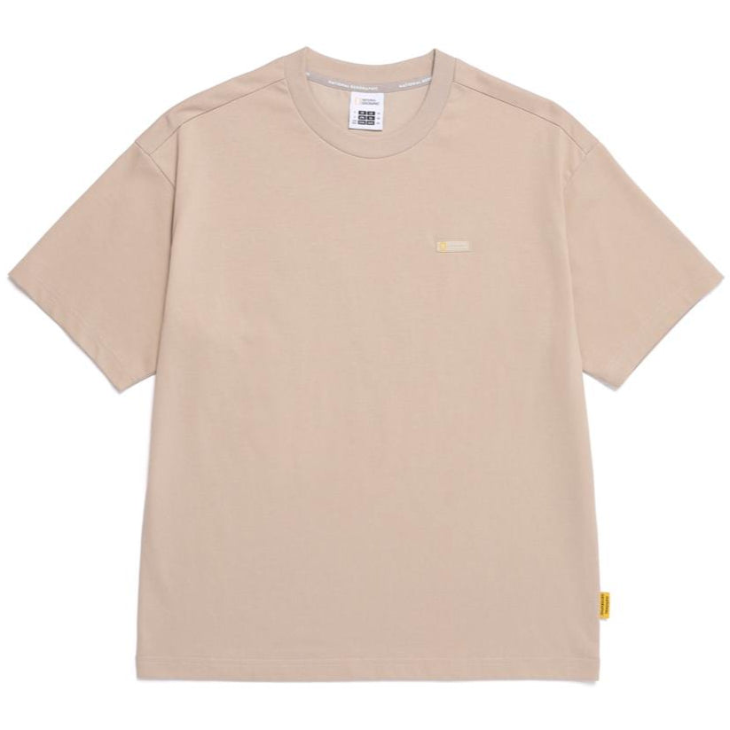 REGEN ASKIN ON THE ROAD GRAPHIC SEMI OVER FIT SHORT SLEEVE T-SHIRT SAND BEIGE