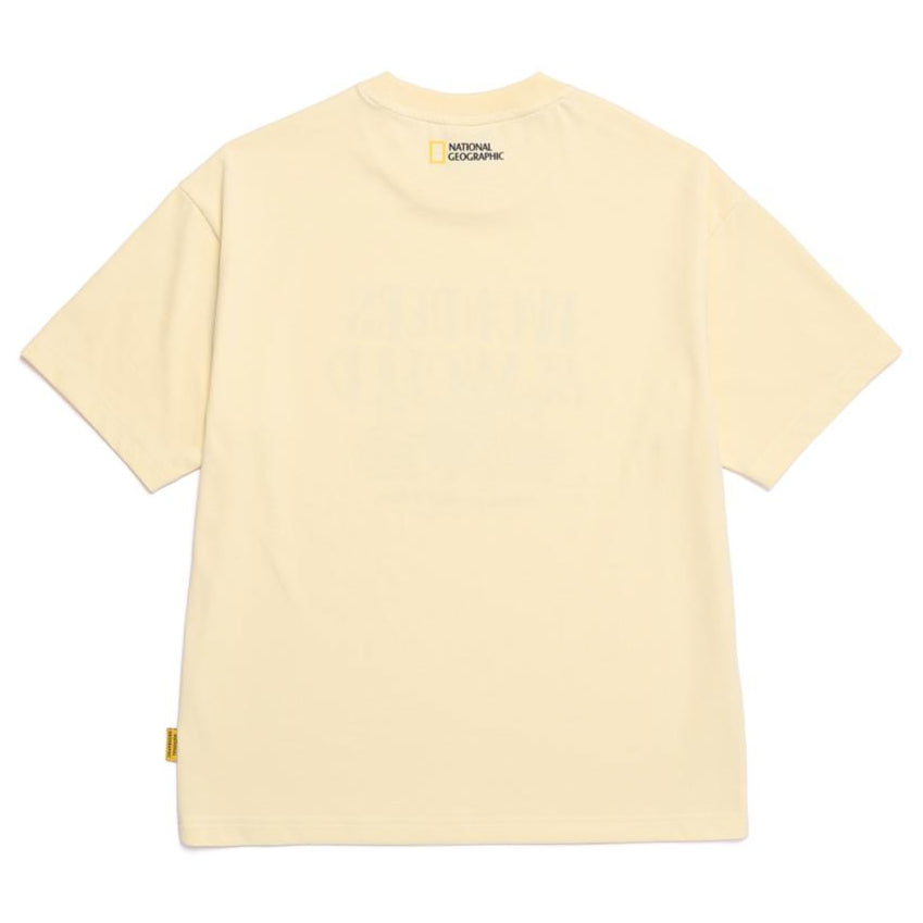 REGEN ASKIN TRAVEL1 GRAPHIC SEMI OVER FIT SHORT SLEEVE T-SHIRT BUTTER