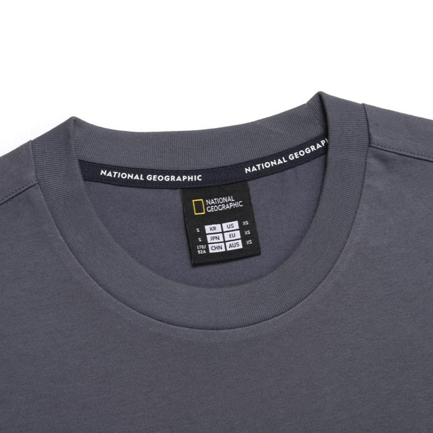 REGEN CIRCLE GRAPHIC SEMI-OVER FIT SHORT SLEEVE T-SHIRT BLUE GREY