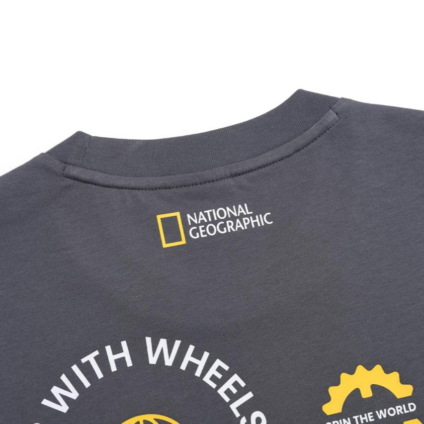 REGEN CIRCLE GRAPHIC SEMI-OVER FIT SHORT SLEEVE T-SHIRT BLUE GREY