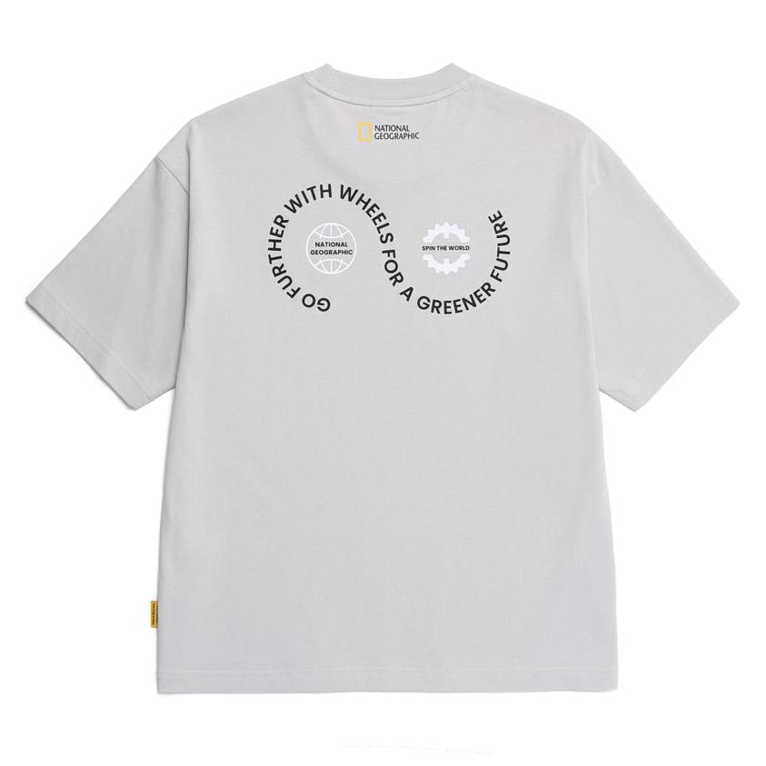 REGEN CIRCLE GRAPHIC SEMI-OVER FIT SHORT SLEEVE T-SHIRT SILVER GREY