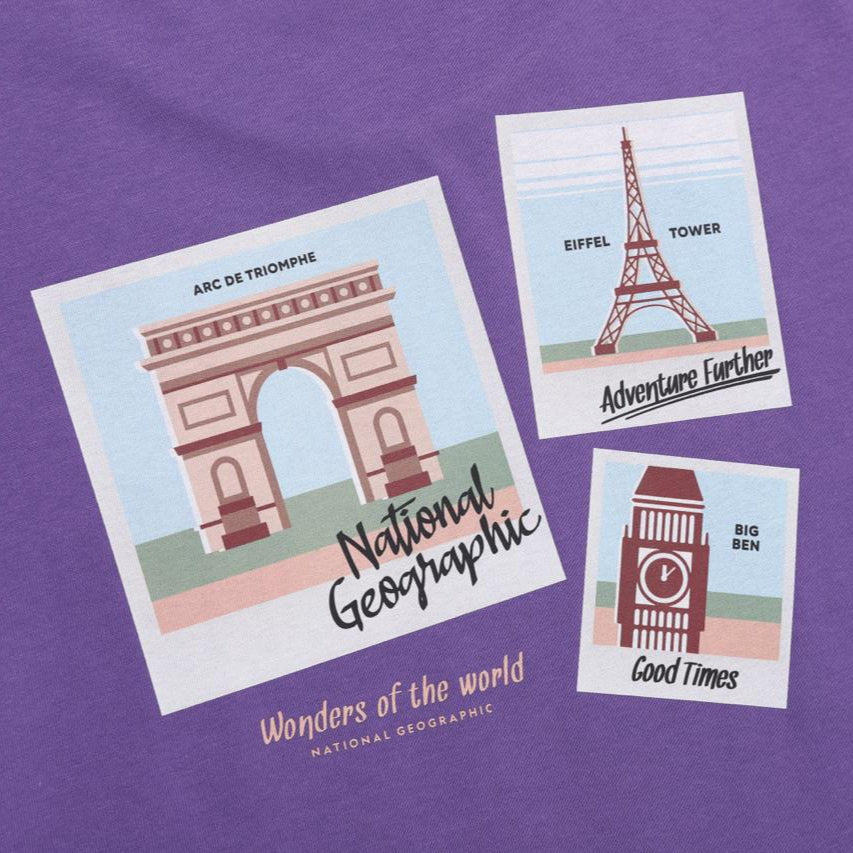 OVIS EUROPE LANDMARK SEMI OVER FIT SHORT SLEEVE T-SHIRT VIOLET