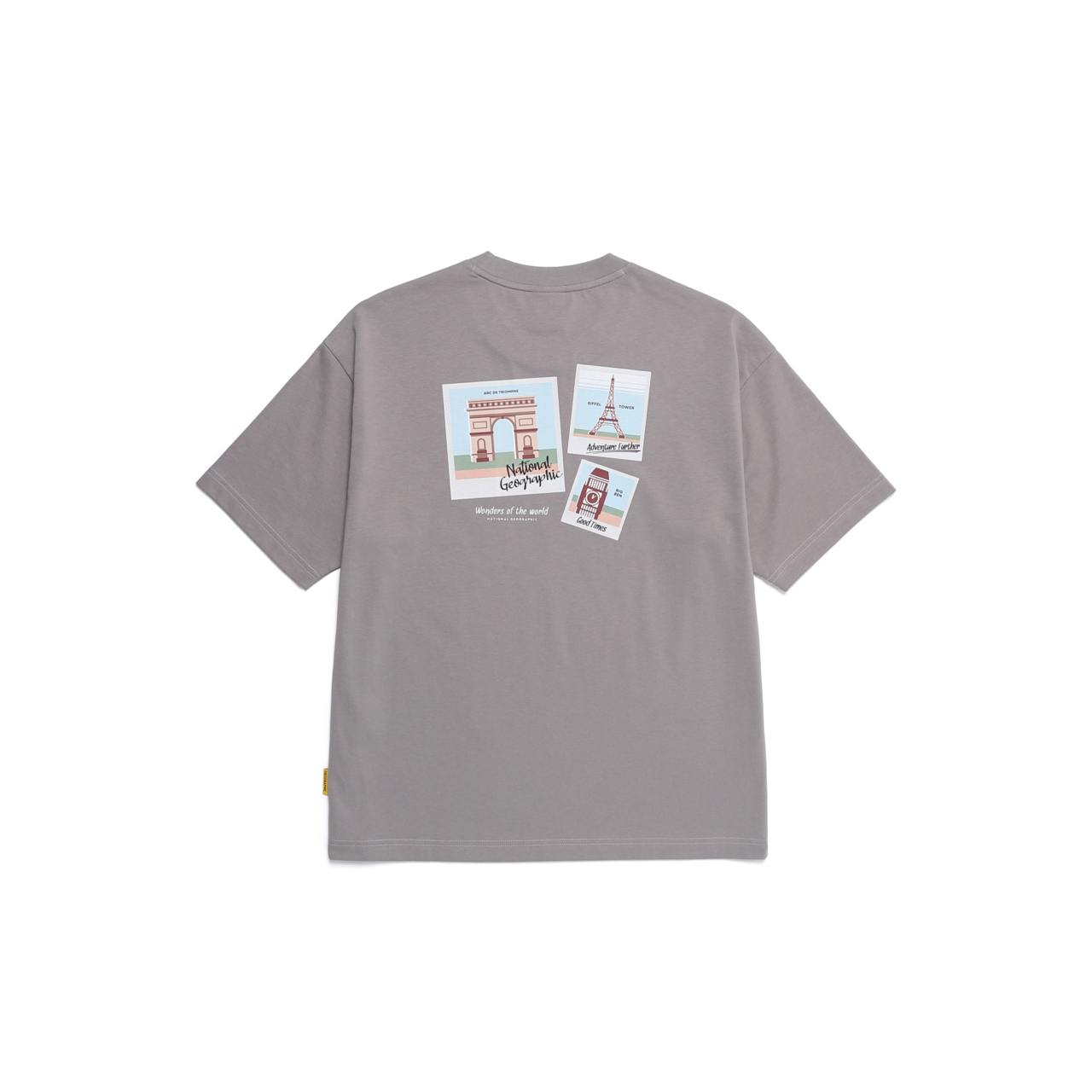 OVIS EUROPE LANDMARK SEMI OVER FIT SHORT SLEEVE T-SHIRT STONE GREY