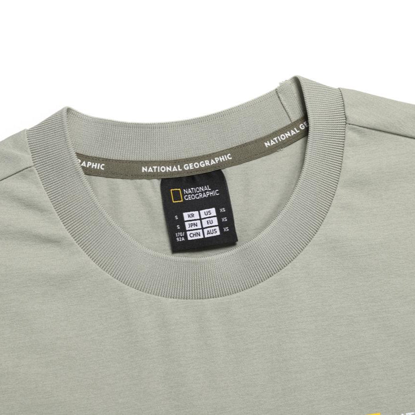 CROW COOL MAX WORLD MAP BASIC FIT SHORT SLEEVE T-SHIRT GREEN OLIVE