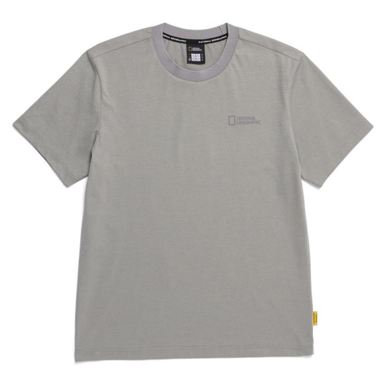 CROW UNISEX COOL MAX SMALL LOGO SHORT SLEEVE T-SHIRT STONE GREY