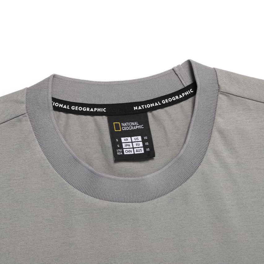 CROW UNISEX COOL MAX SMALL LOGO SHORT SLEEVE T-SHIRT STONE GREY