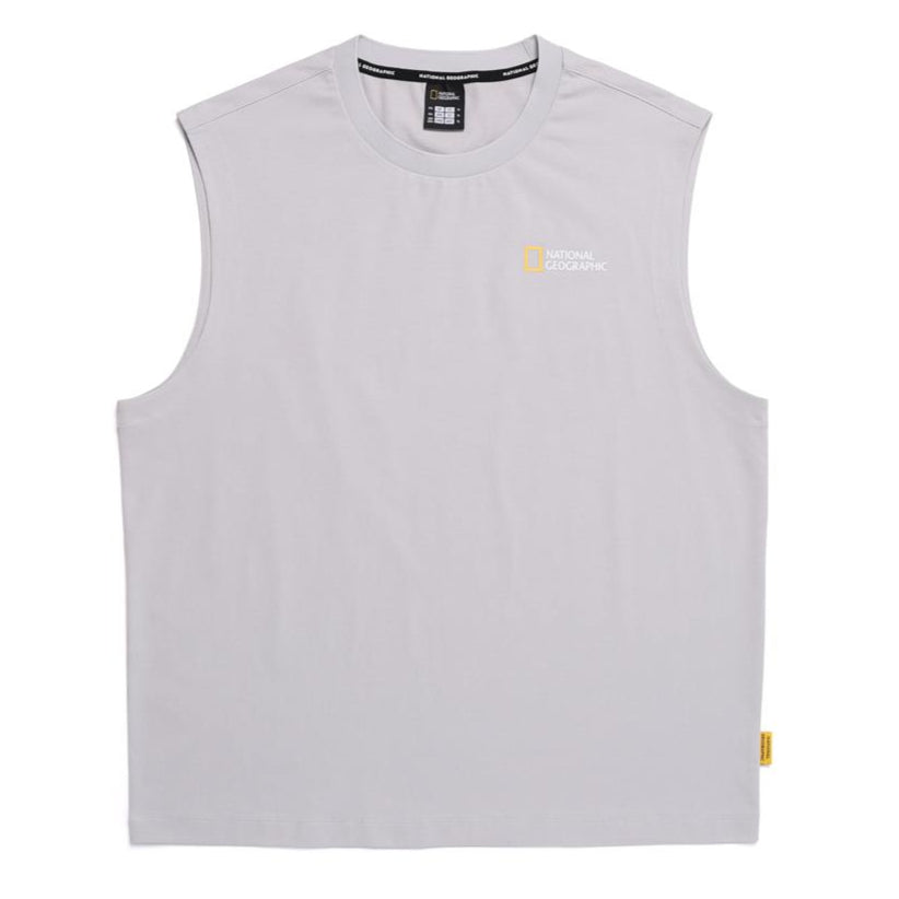 CROW COOL MAX LETTERING GRAPHIC SLEEVELESS TEE ICE GREY