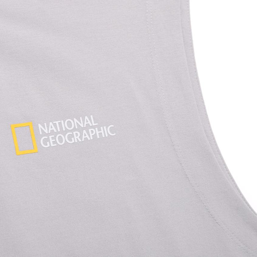 CROW COOL MAX LETTERING GRAPHIC SLEEVELESS TEE ICE GREY