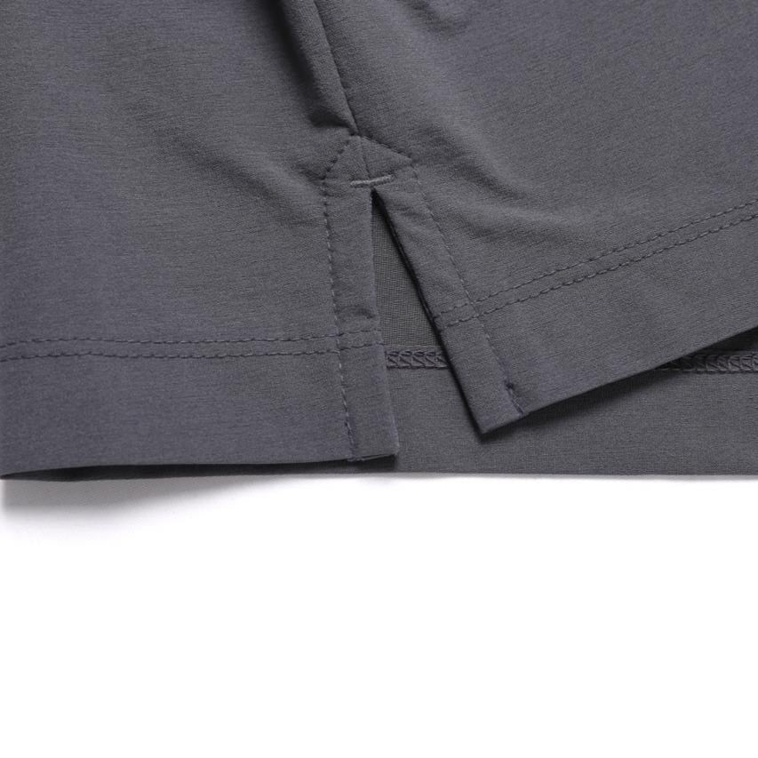 WOMEN FROZEN AIR SEMI CROP SHORT SLEEVE SHIRT BLUE GREY