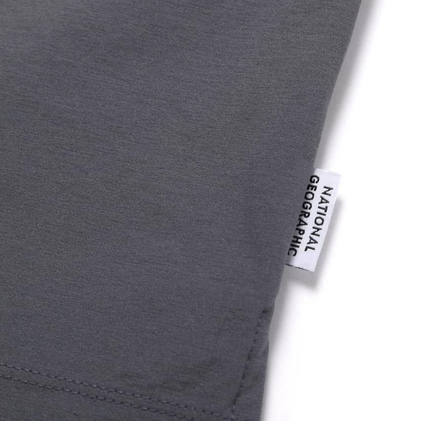 WOMEN FROZEN AIR SEMI CROP SHORT SLEEVE SHIRT BLUE GREY