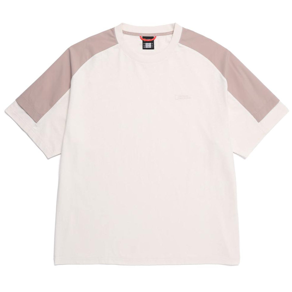 WOVEN SLEEVE OVER FIT T-SHIRT IVORY