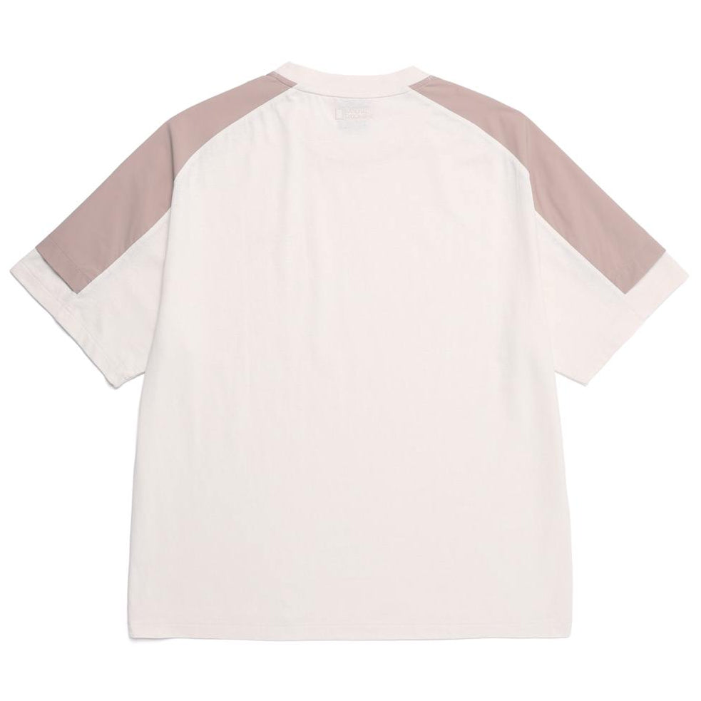 WOVEN SLEEVE OVER FIT T-SHIRT IVORY