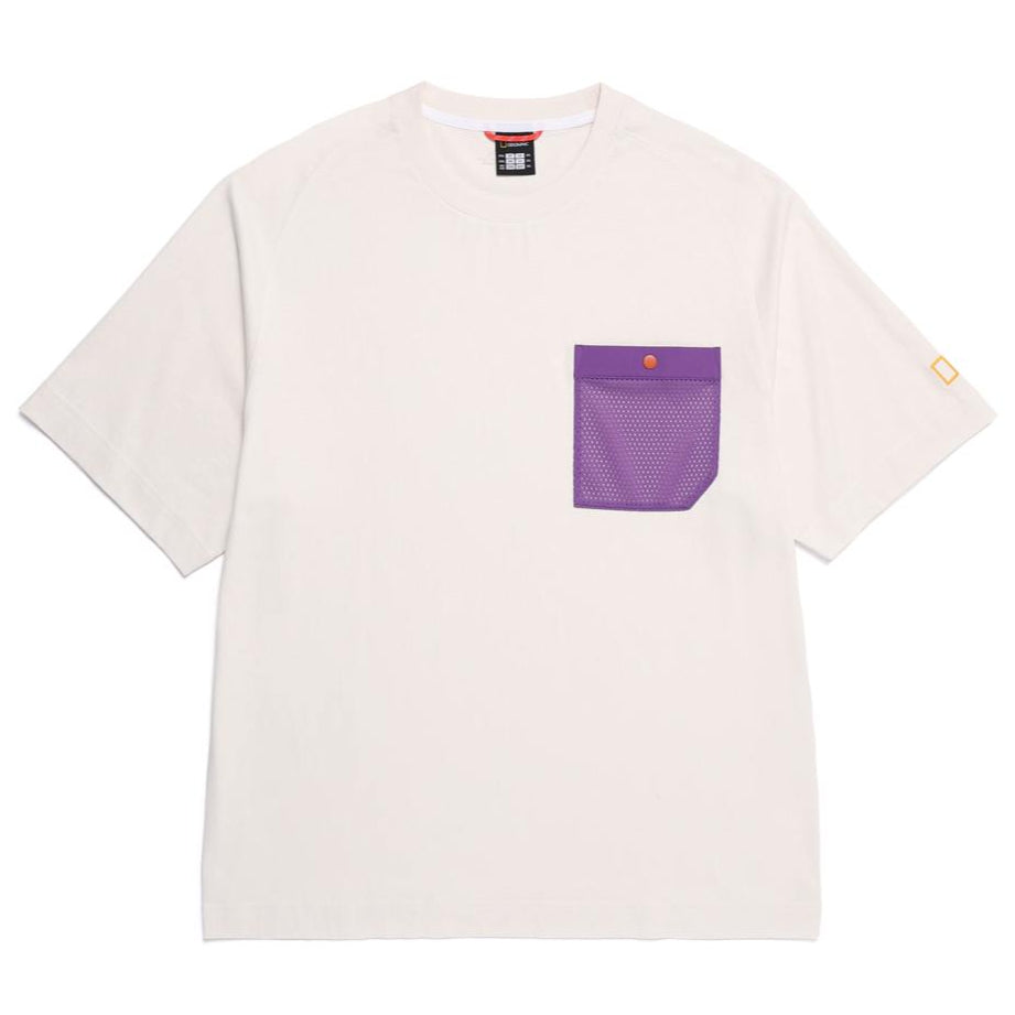 WOVEN POKET SEMI OVER FIT T-SHIRT IVORY