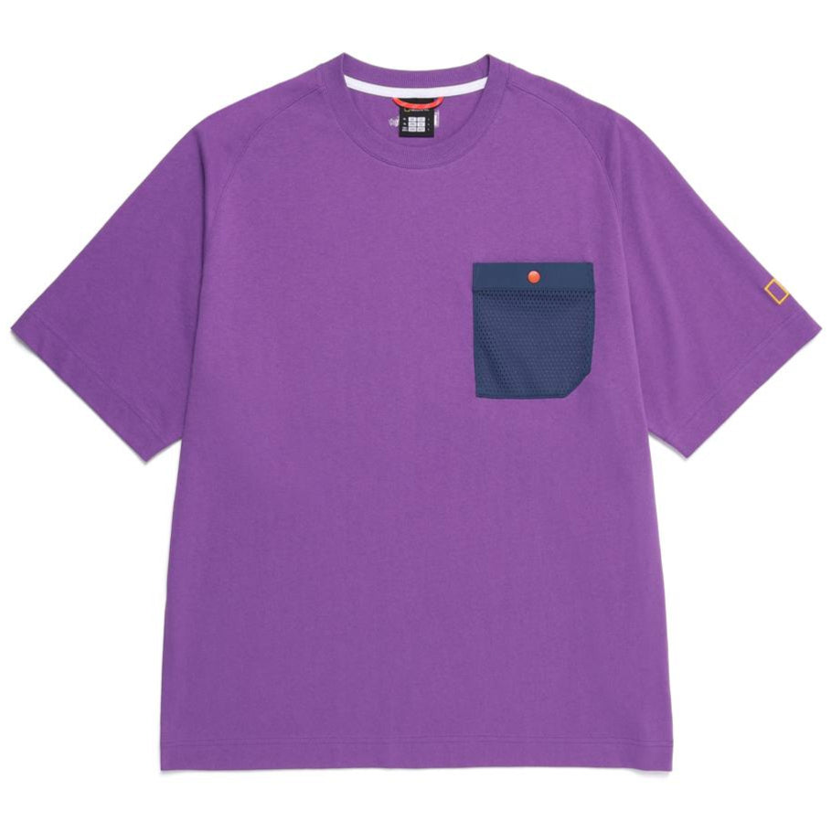 WOVEN POKET SEMI OVER FIT T-SHIRT D/PURPLE