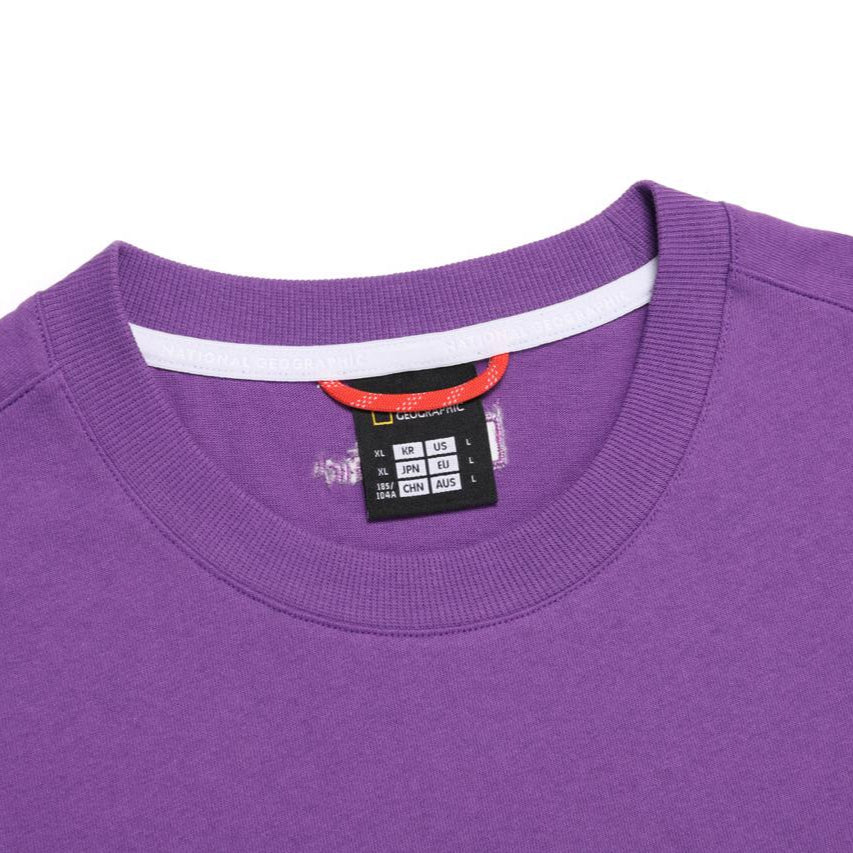WOVEN POKET SEMI OVER FIT T-SHIRT D/PURPLE