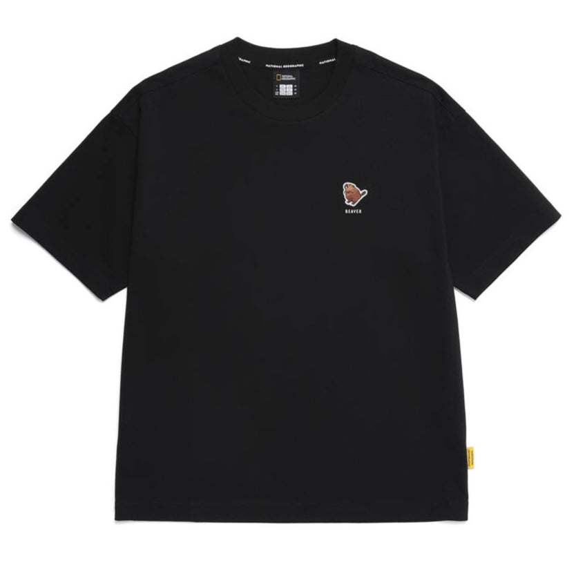 SEMI-OVER FIT ANIMAL SHORT SLEEVE T-SHIRT CARBON BLACK