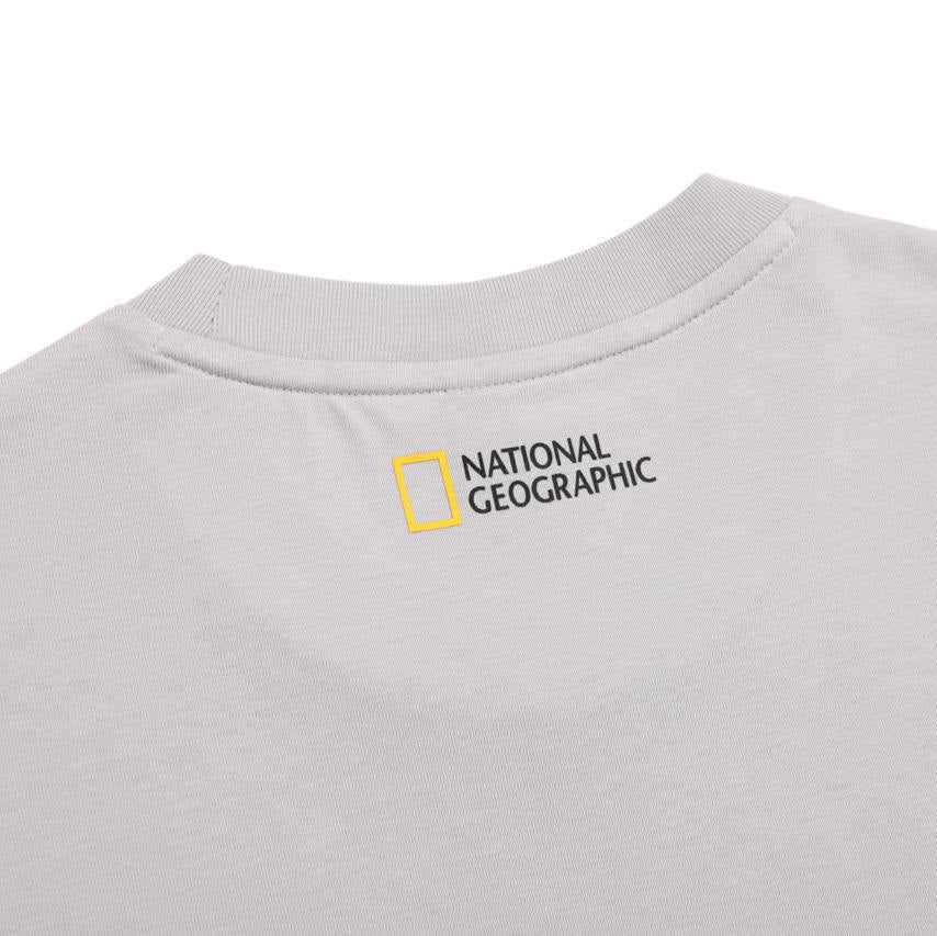 SEMI-OVER FIT ANIMAL SHORT SLEEVE T-SHIRT ICE GREY