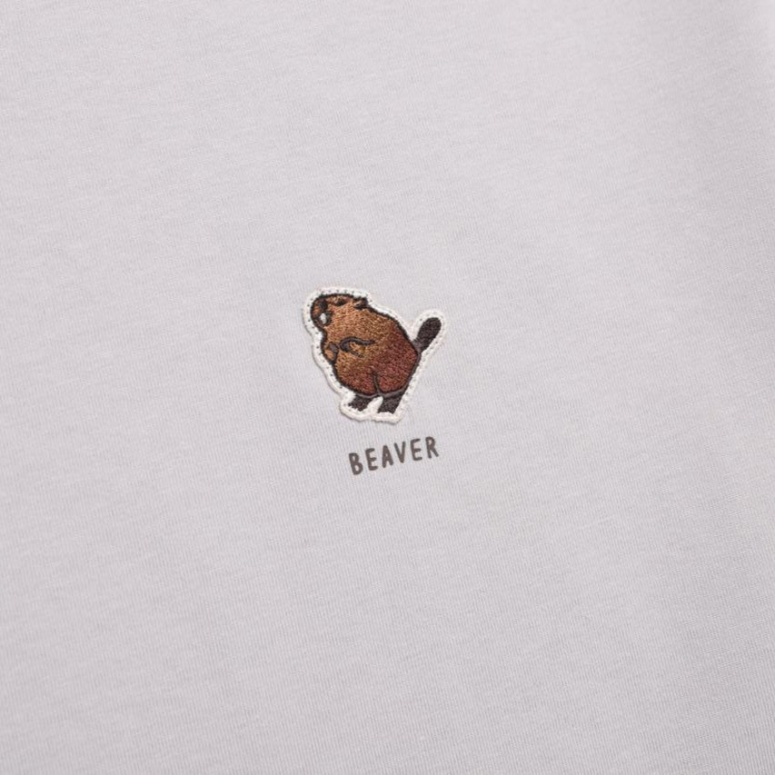 SEMI-OVER FIT ANIMAL SHORT SLEEVE T-SHIRT ICE GREY