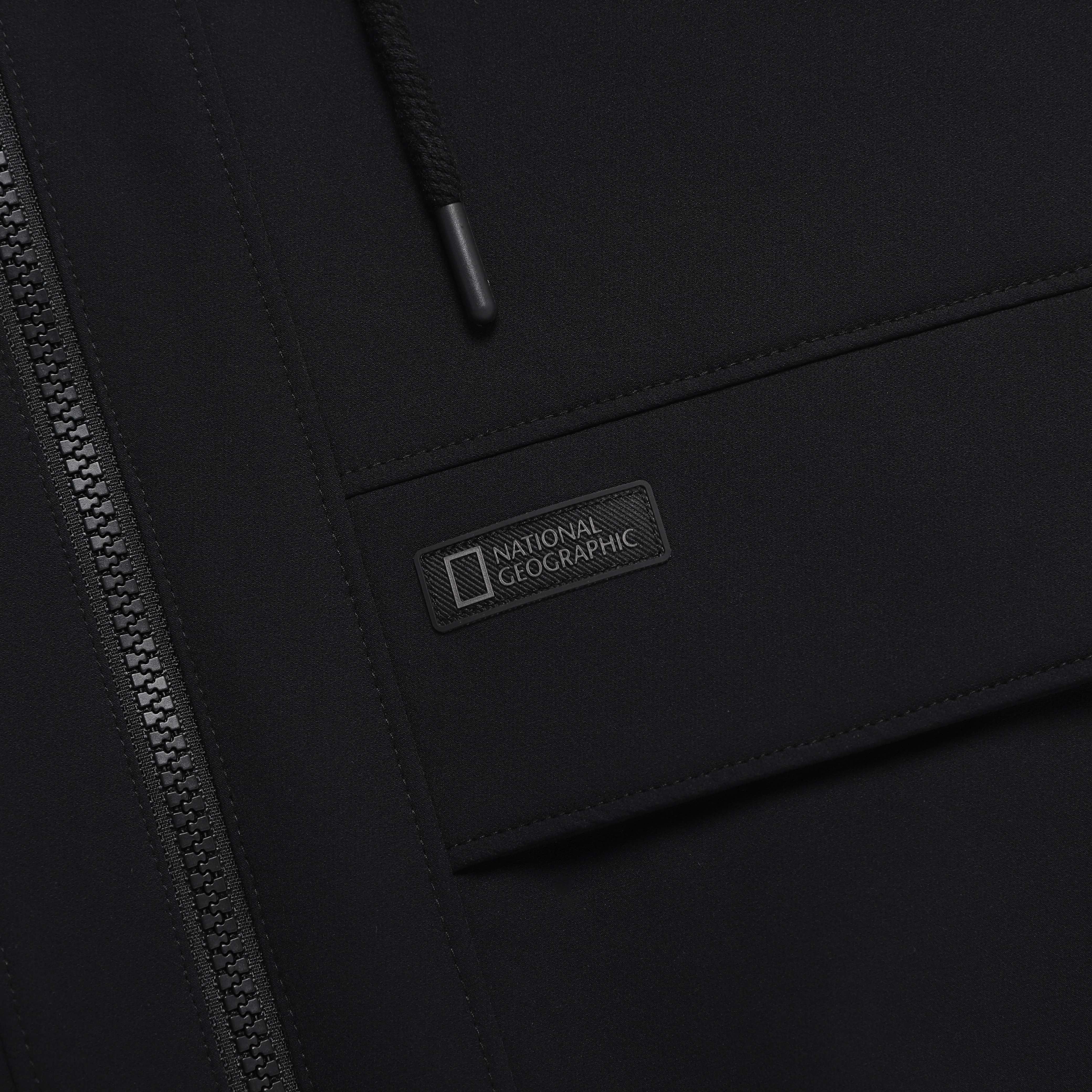 ARCHELON DOUBLE WARM WOVEN HOODIE ZIP UP BLACK