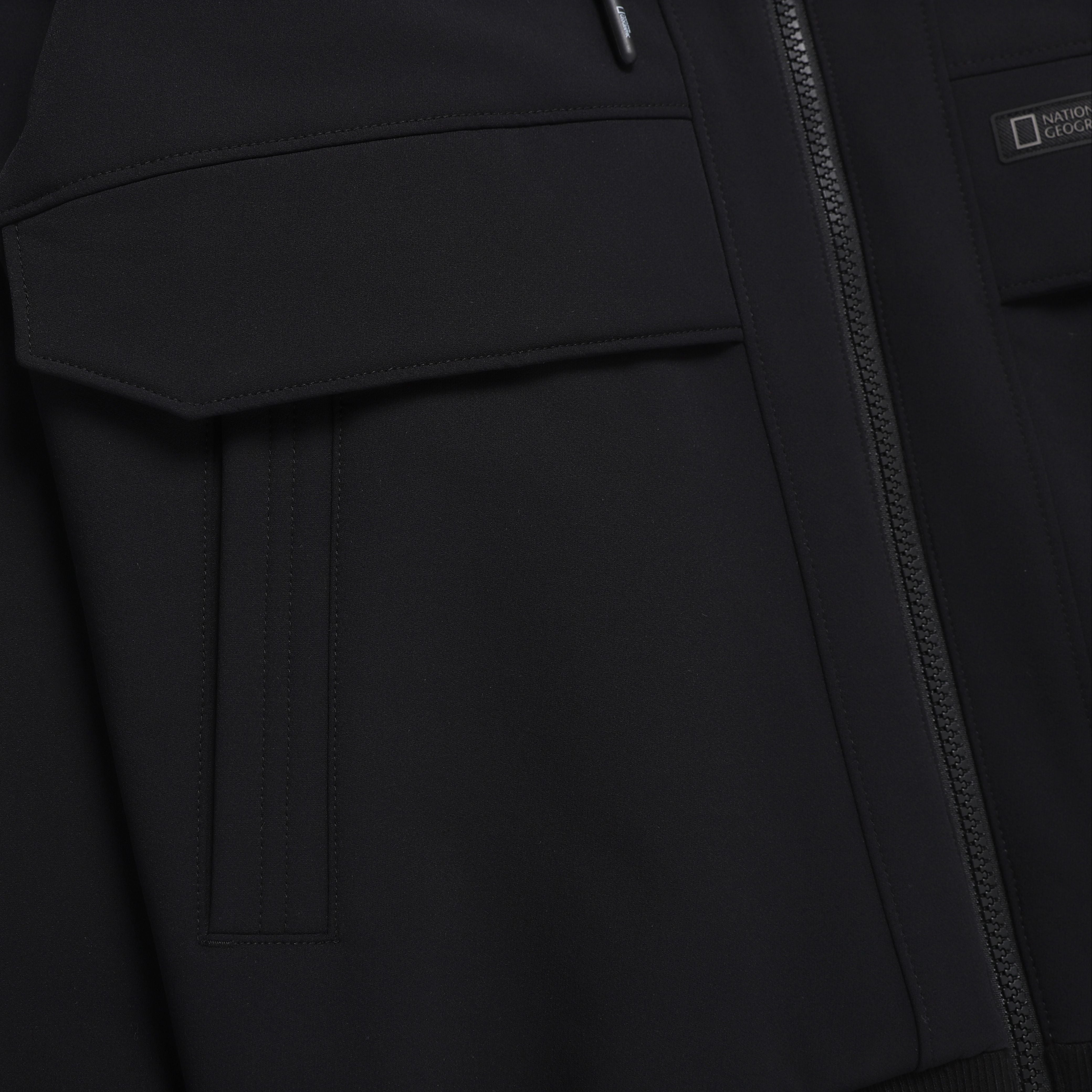 ARCHELON DOUBLE WARM WOVEN HOODIE ZIP UP BLACK