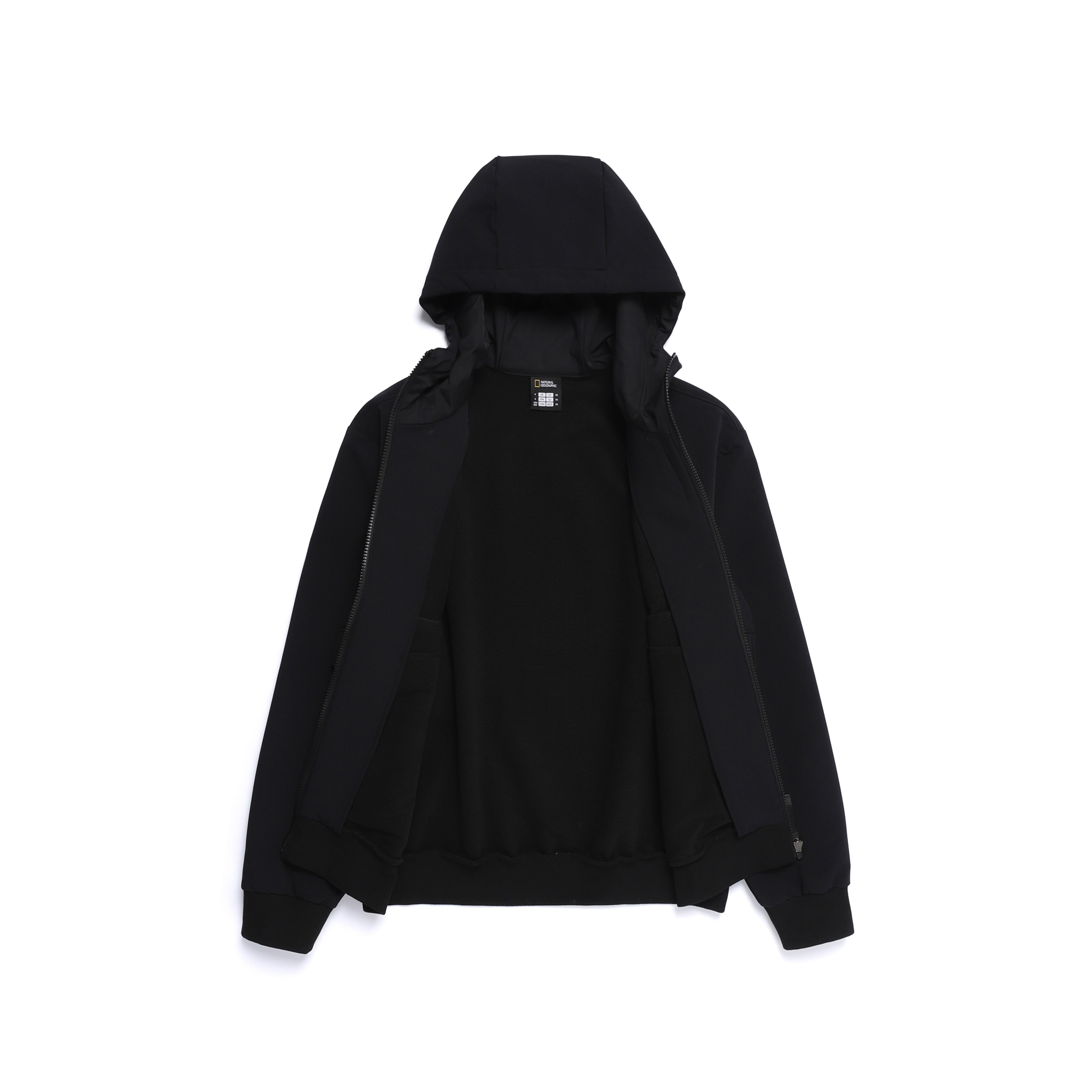 ARCHELON DOUBLE WARM WOVEN HOODIE ZIP UP BLACK