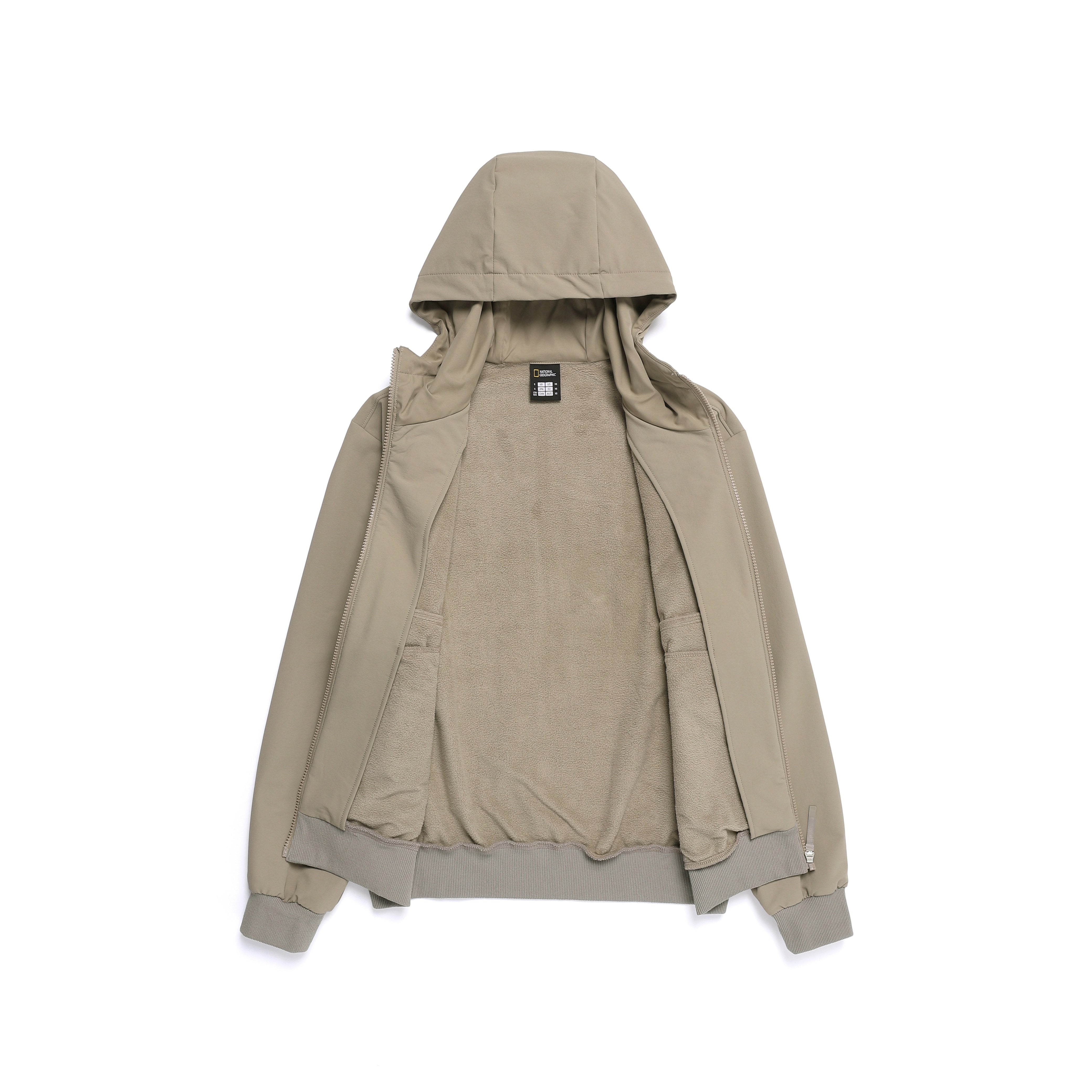 ARCHELON DOUBLE WARM WOVEN HOODIE ZIP UP OAK BEIGE