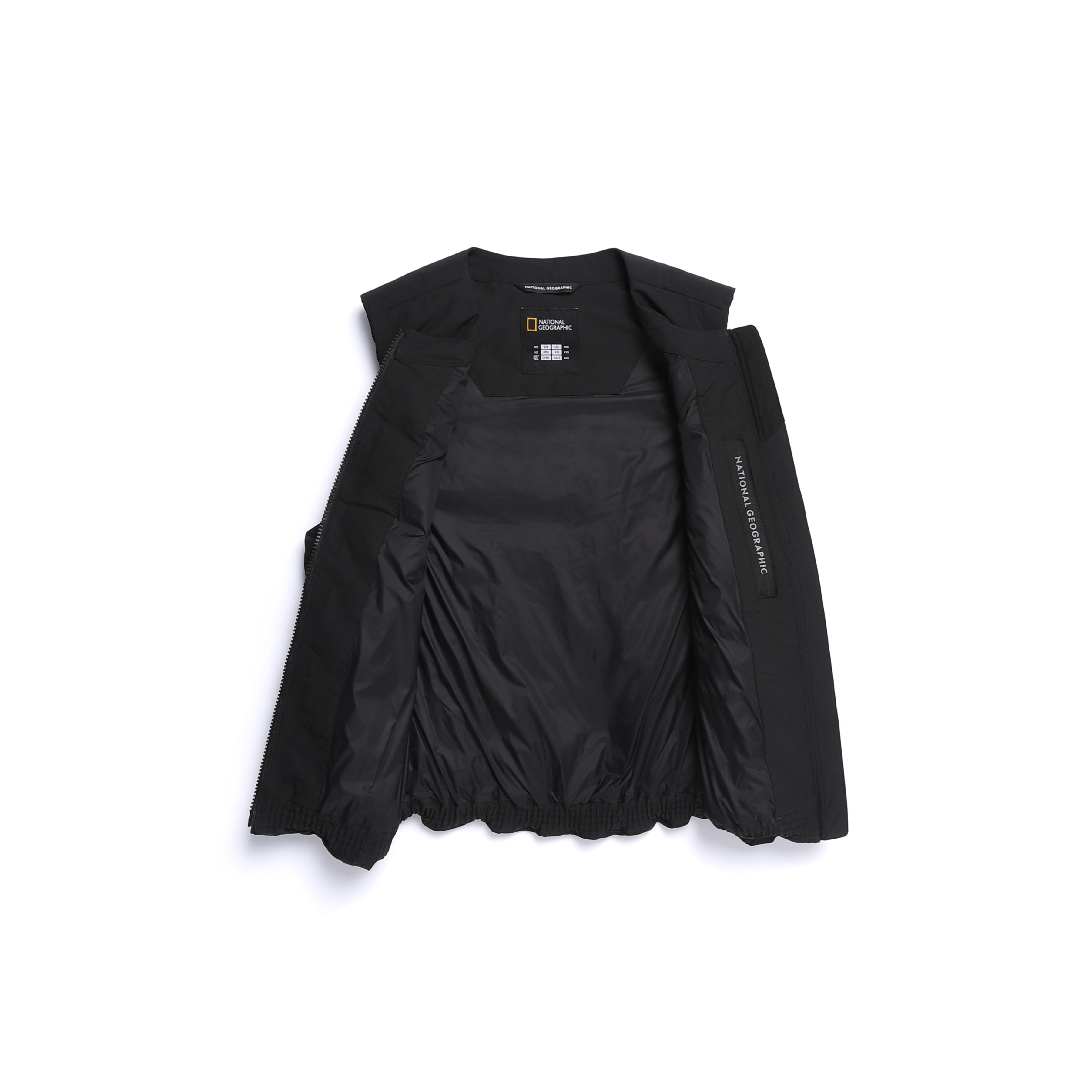 WOMEN HERON U-NECK LIGHT WEIGHT DOWN VEST BLACK