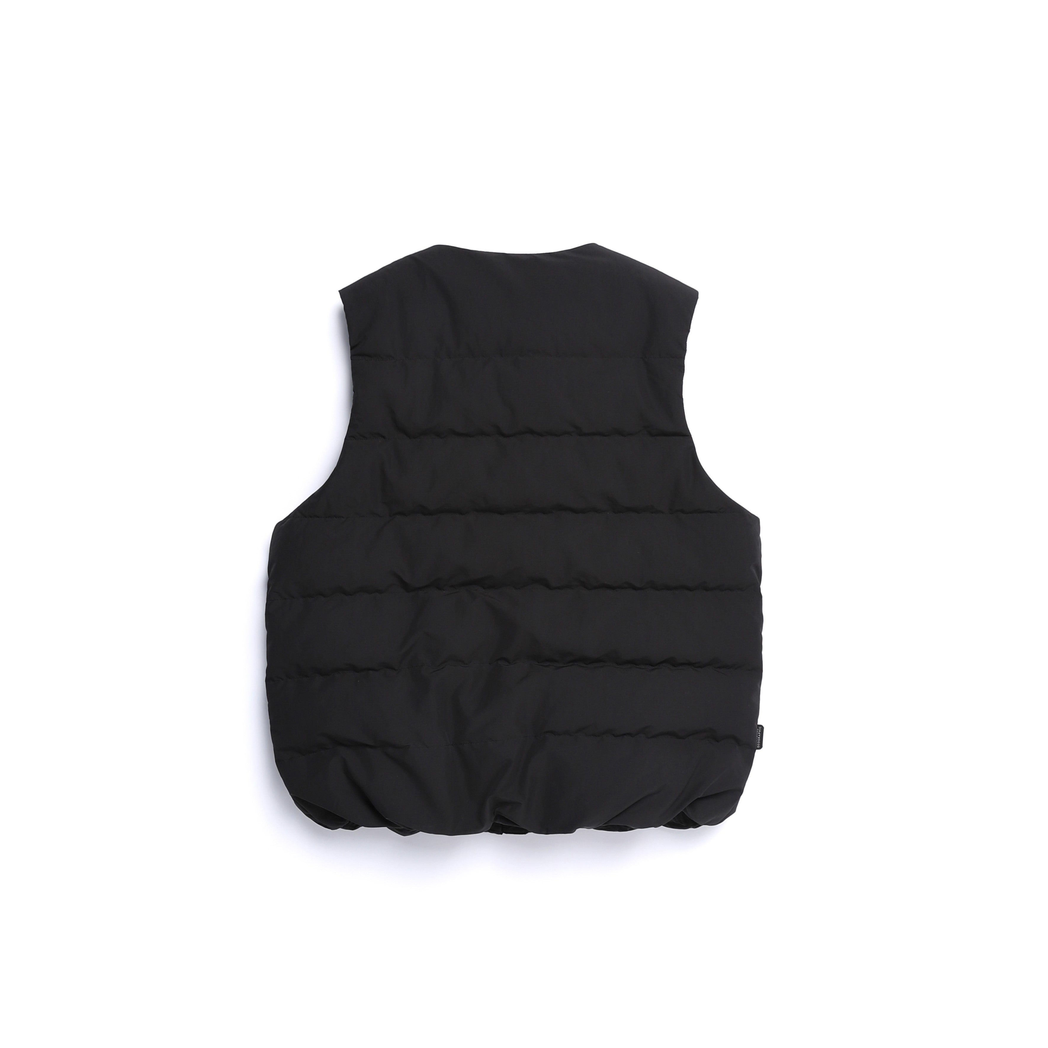 WOMEN HERON U-NECK LIGHT WEIGHT DOWN VEST BLACK