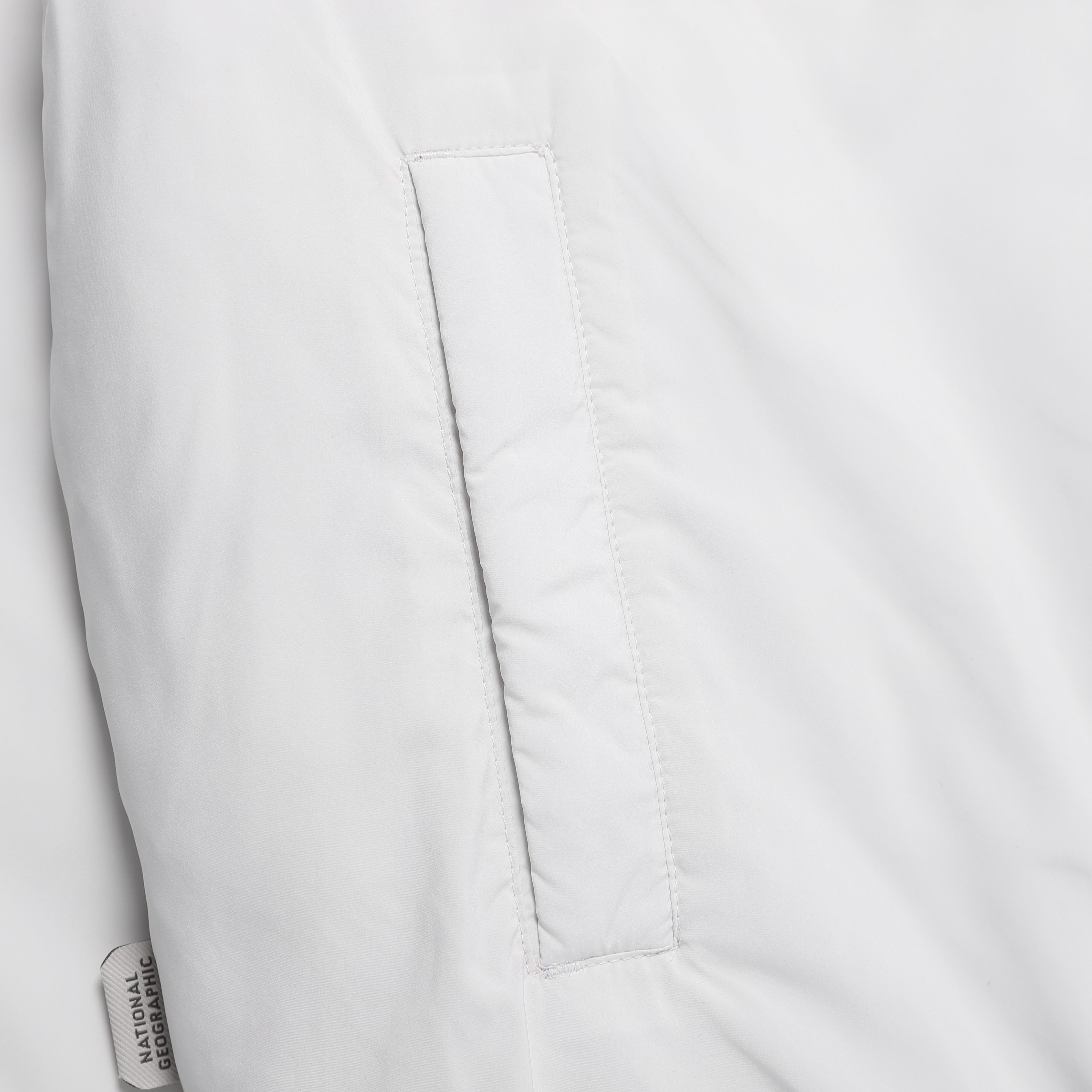 WOMEN PO'O-ULI STAND NECK NON-QUILTED DUCK DOWN JUMPER O/WHITE