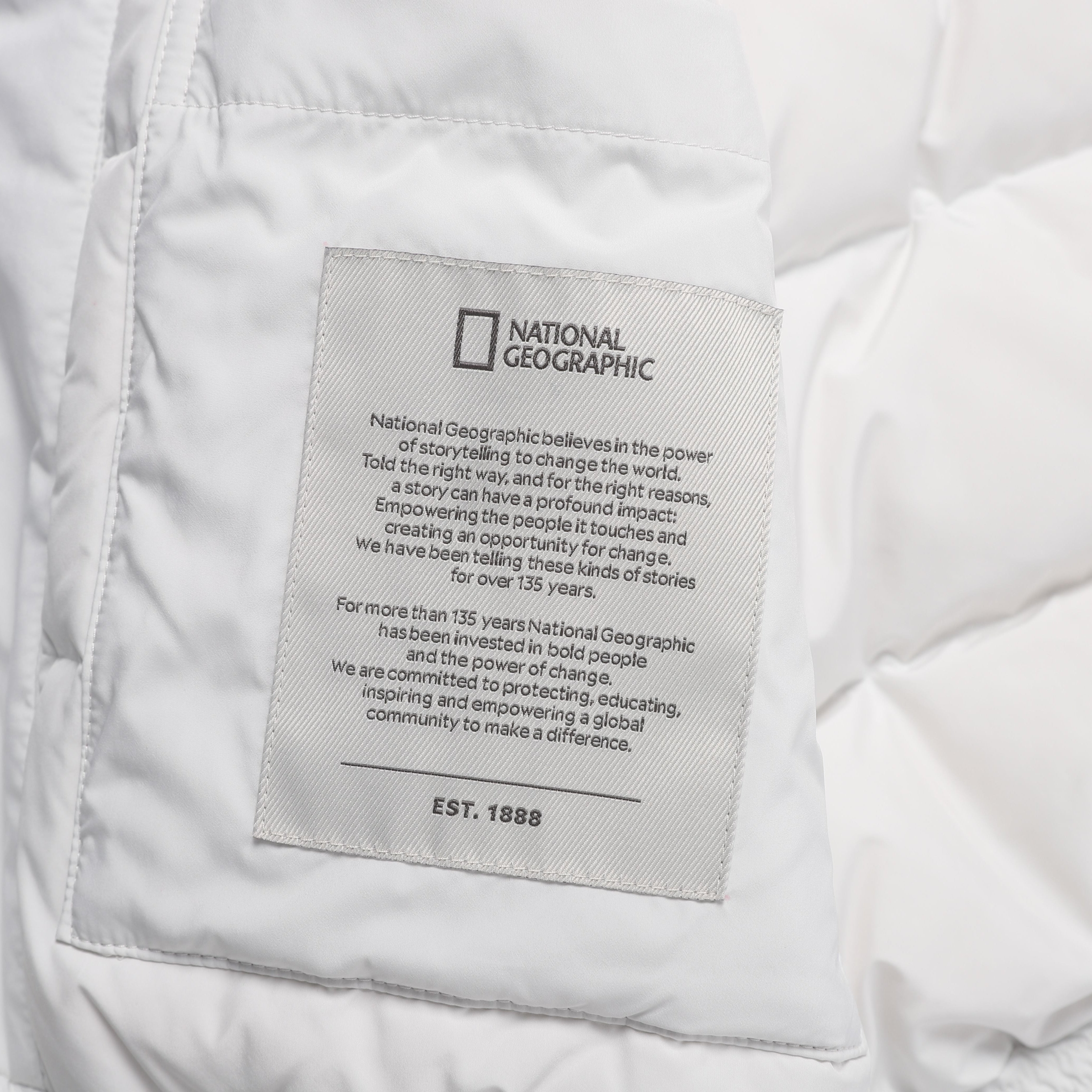 WOMEN PO'O-ULI STAND NECK NON-QUILTED DUCK DOWN JUMPER O/WHITE