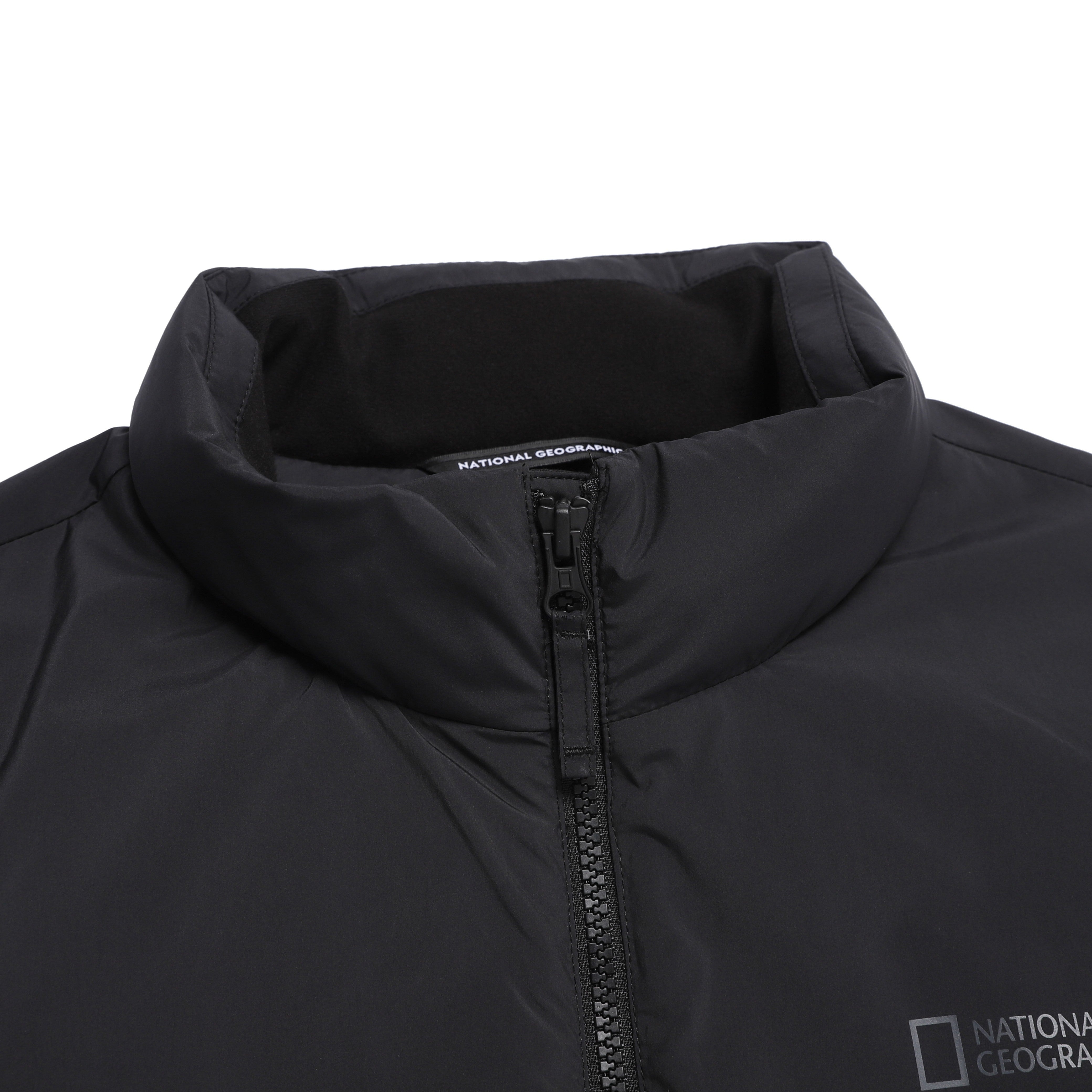 WOMEN PO'O-ULI STAND NECK NON-QUILTED DUCK DOWN JUMPER BLACK