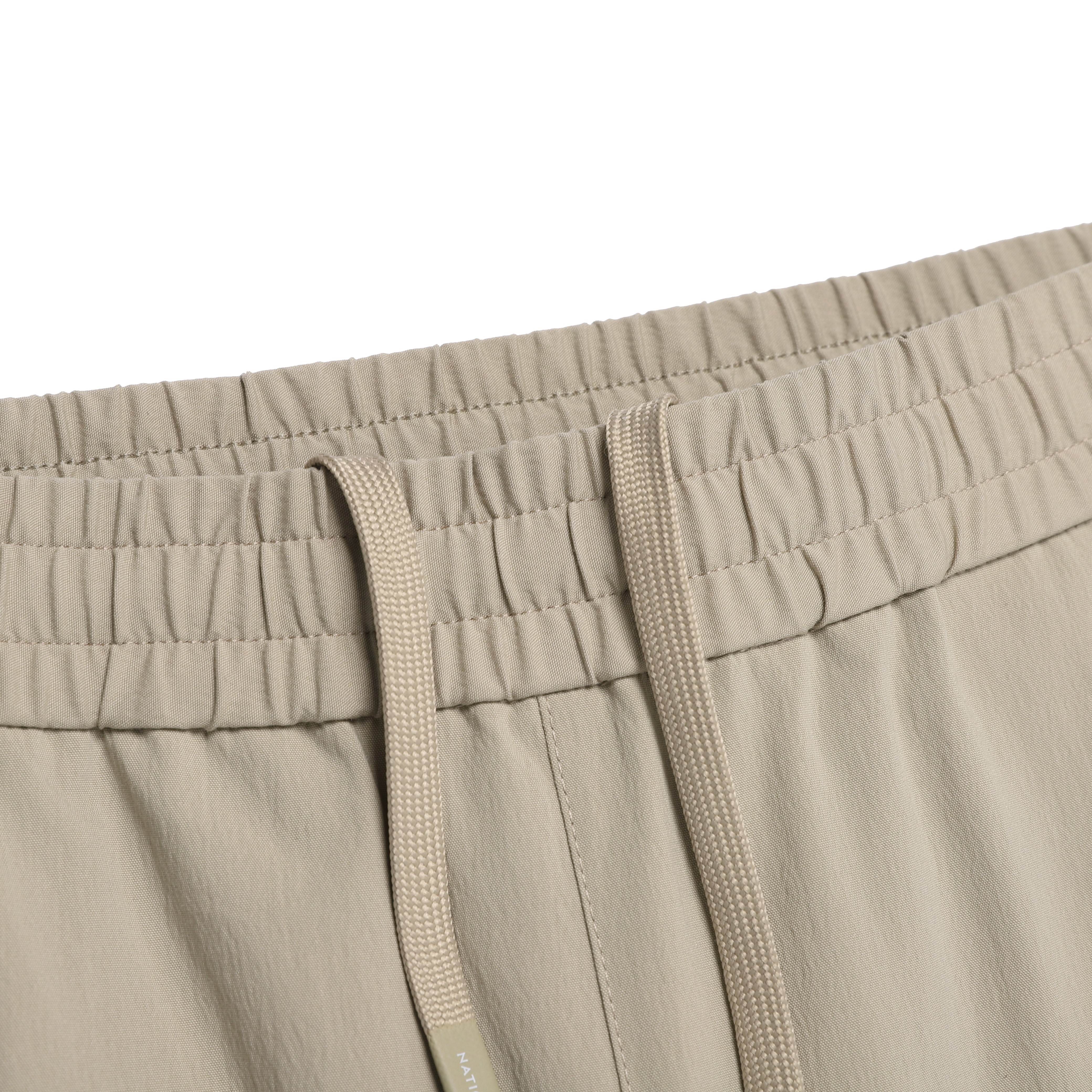 WOMEN WOVEN SEMI-LOOSE PANTS MOURNING BEIGE