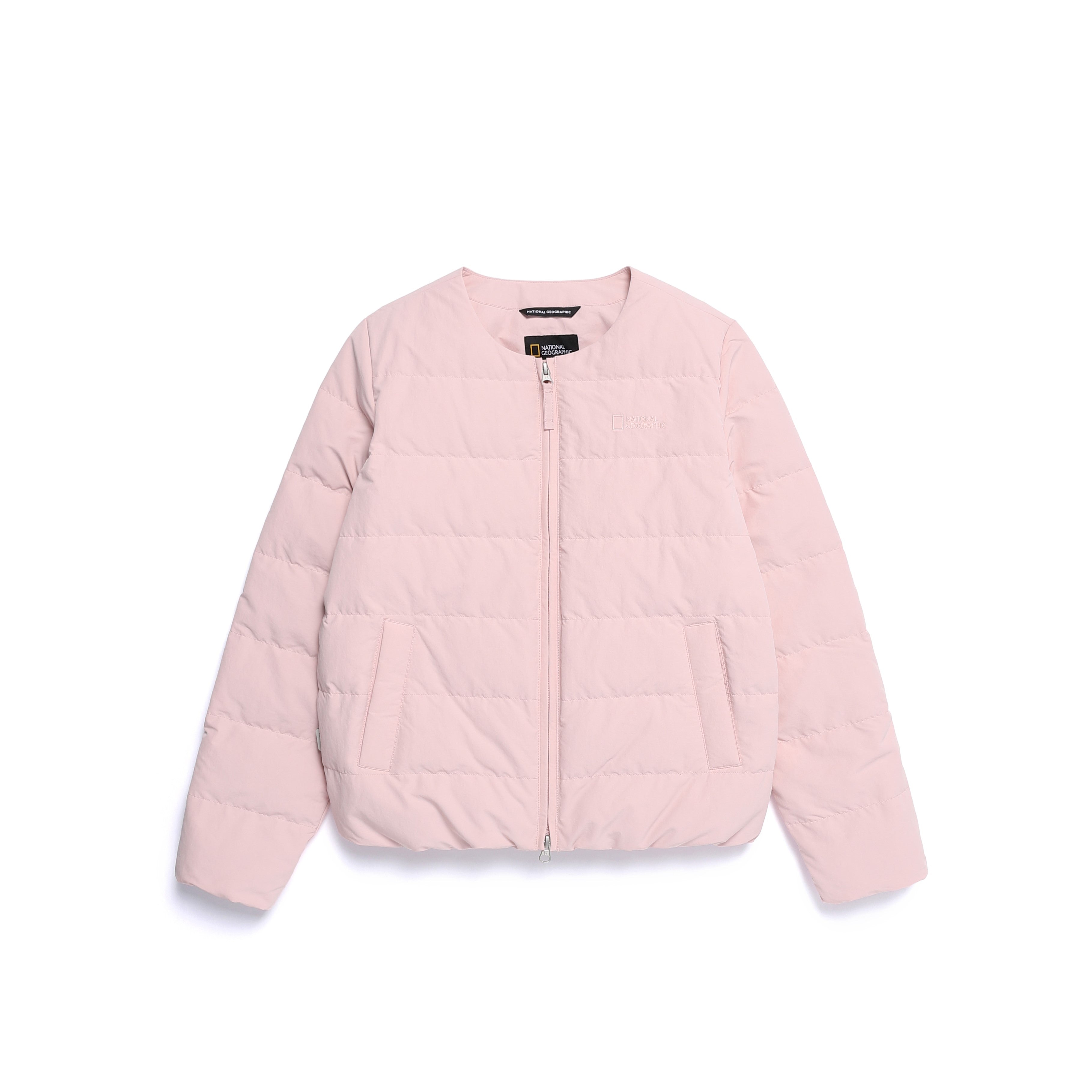 WOMEN HERON U-NECK LIGHT WEIGHT DOWN JUMPER PINK