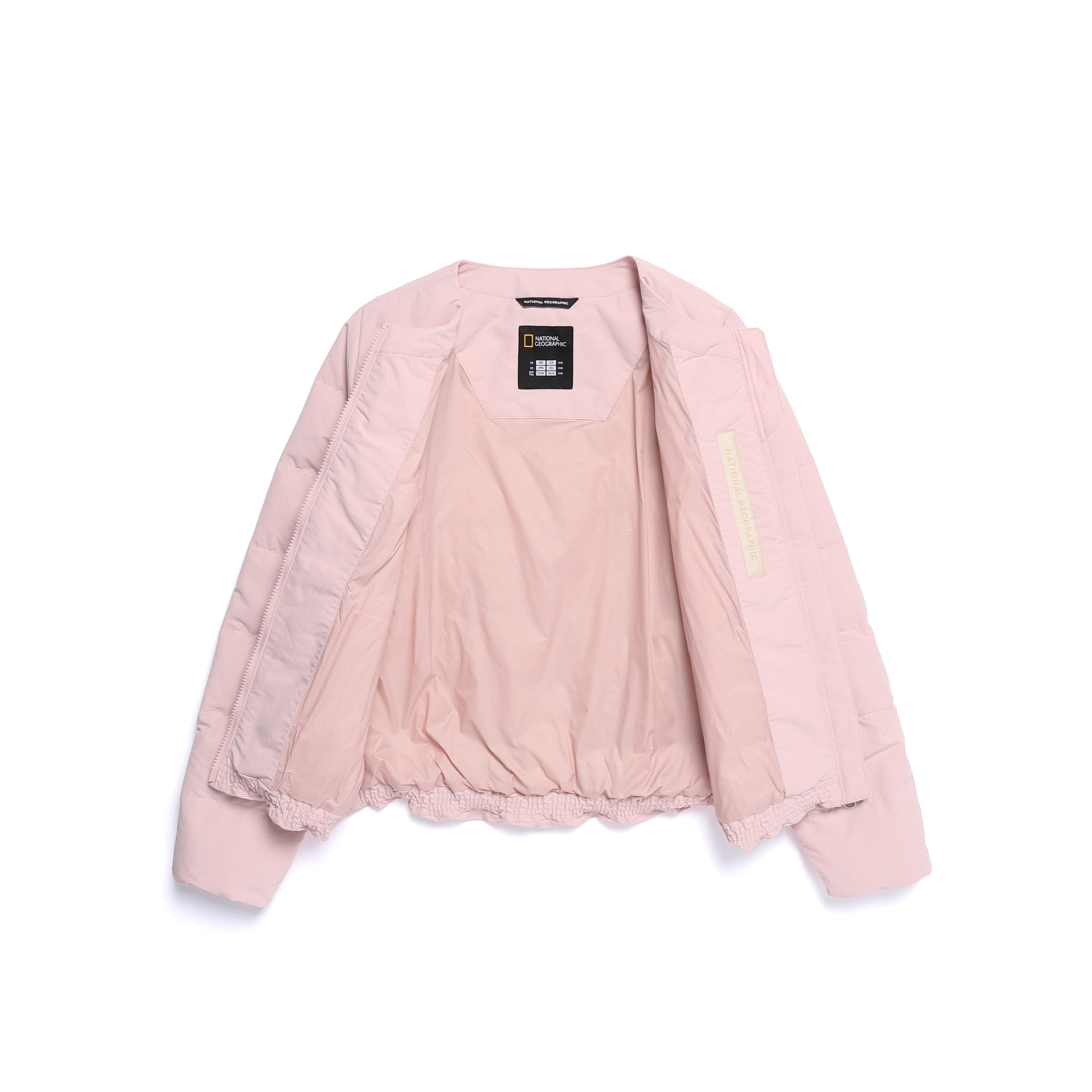 WOMEN HERON U-NECK LIGHT WEIGHT DOWN JUMPER PINK
