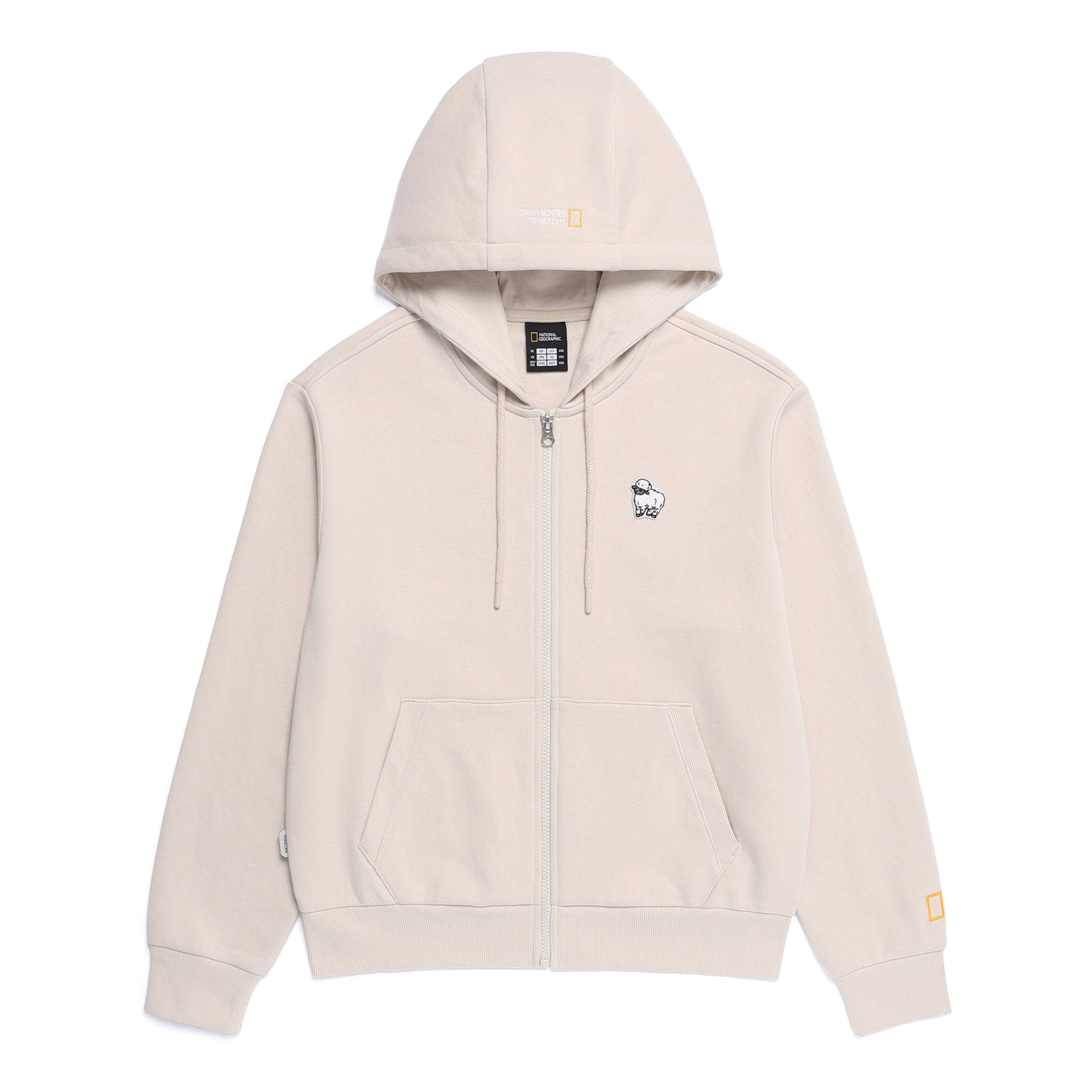 WOMEN ANIMAL WAPPEN TRAINING HOODIED ZIP-UP SILVER BIRCH