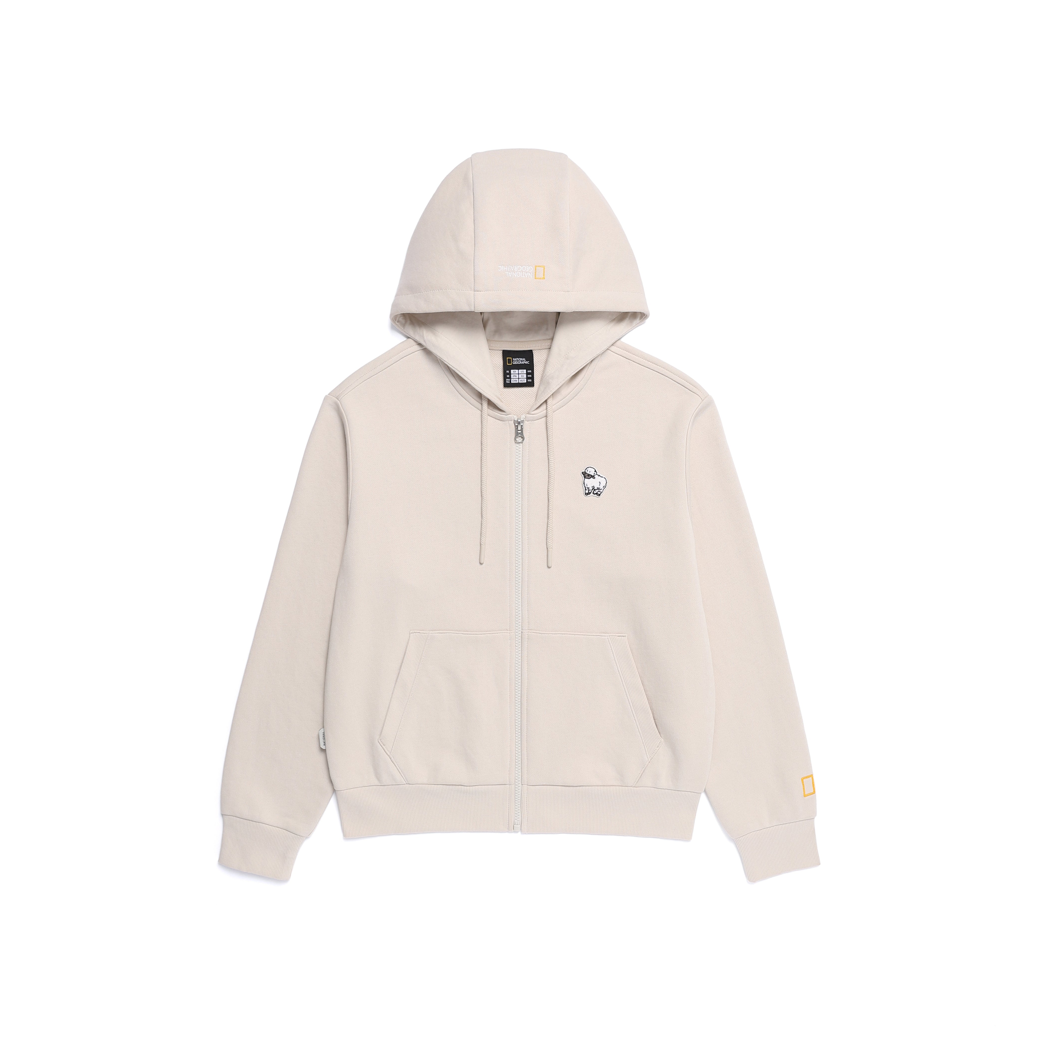WOMEN ANIMAL WAPPEN TRAINING HOODIED ZIP-UP SILVER BIRCH