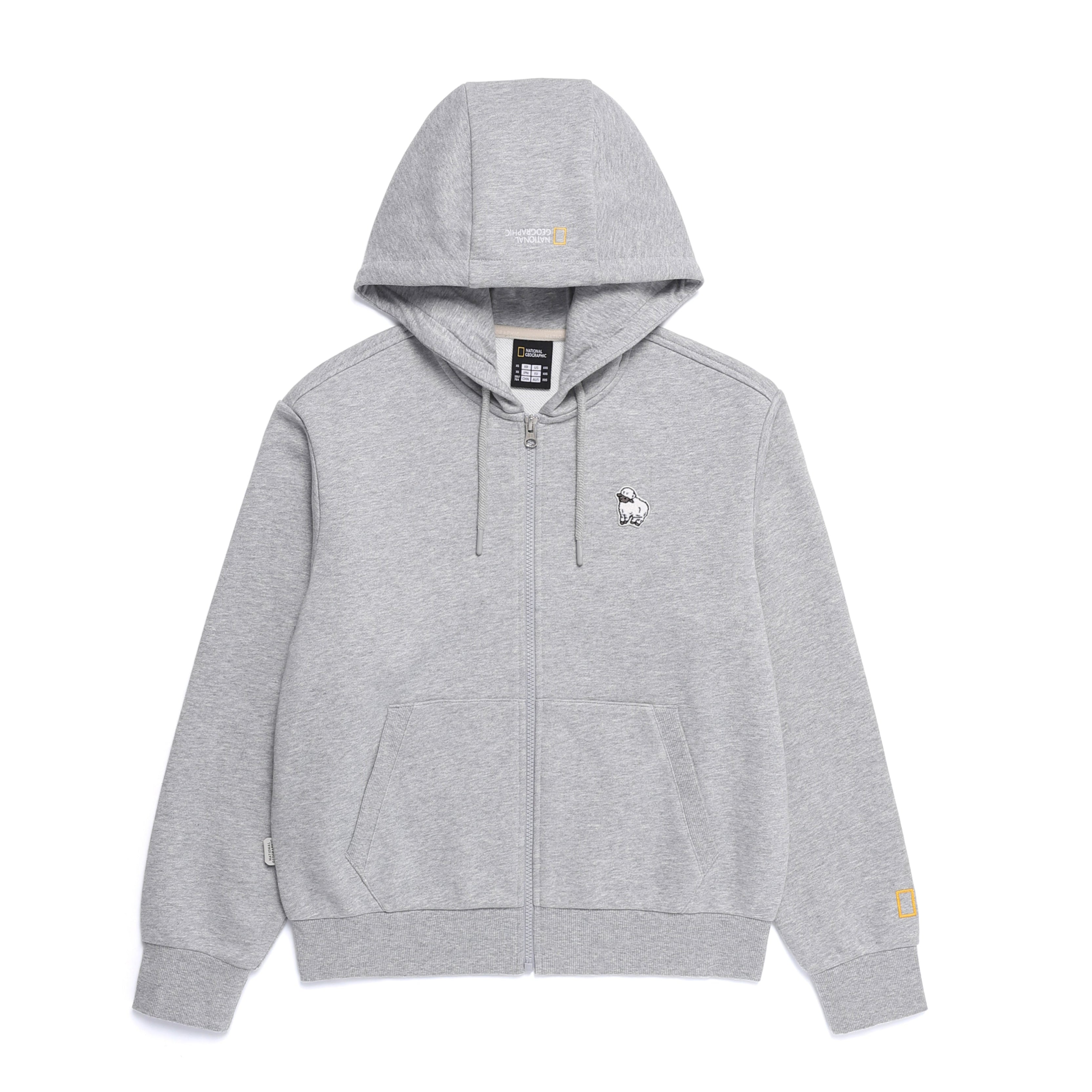 WOMEN ANIMAL WAPPEN TRAINING HOODIED ZIP-UP M/GREY