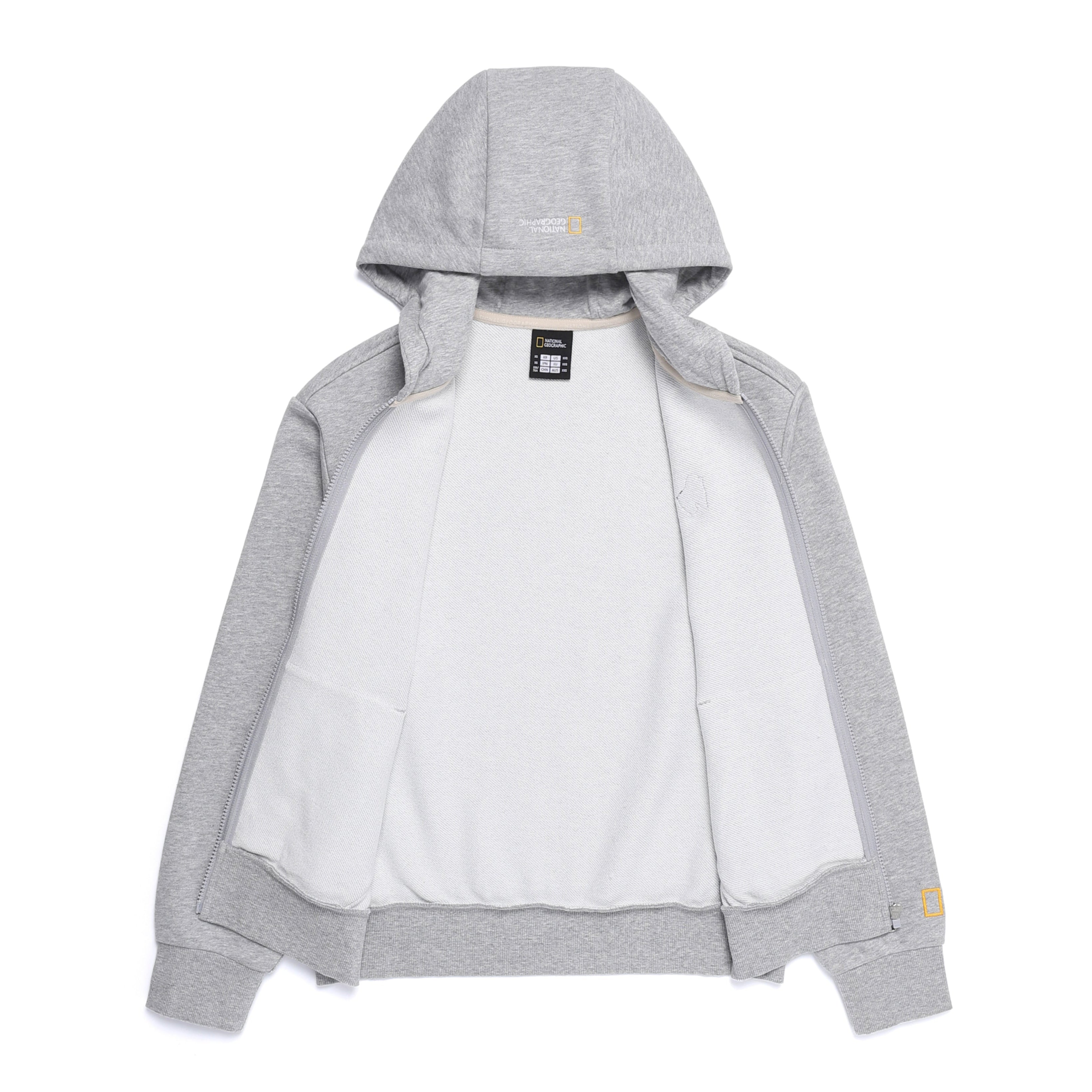 WOMEN ANIMAL WAPPEN TRAINING HOODIED ZIP-UP M/GREY