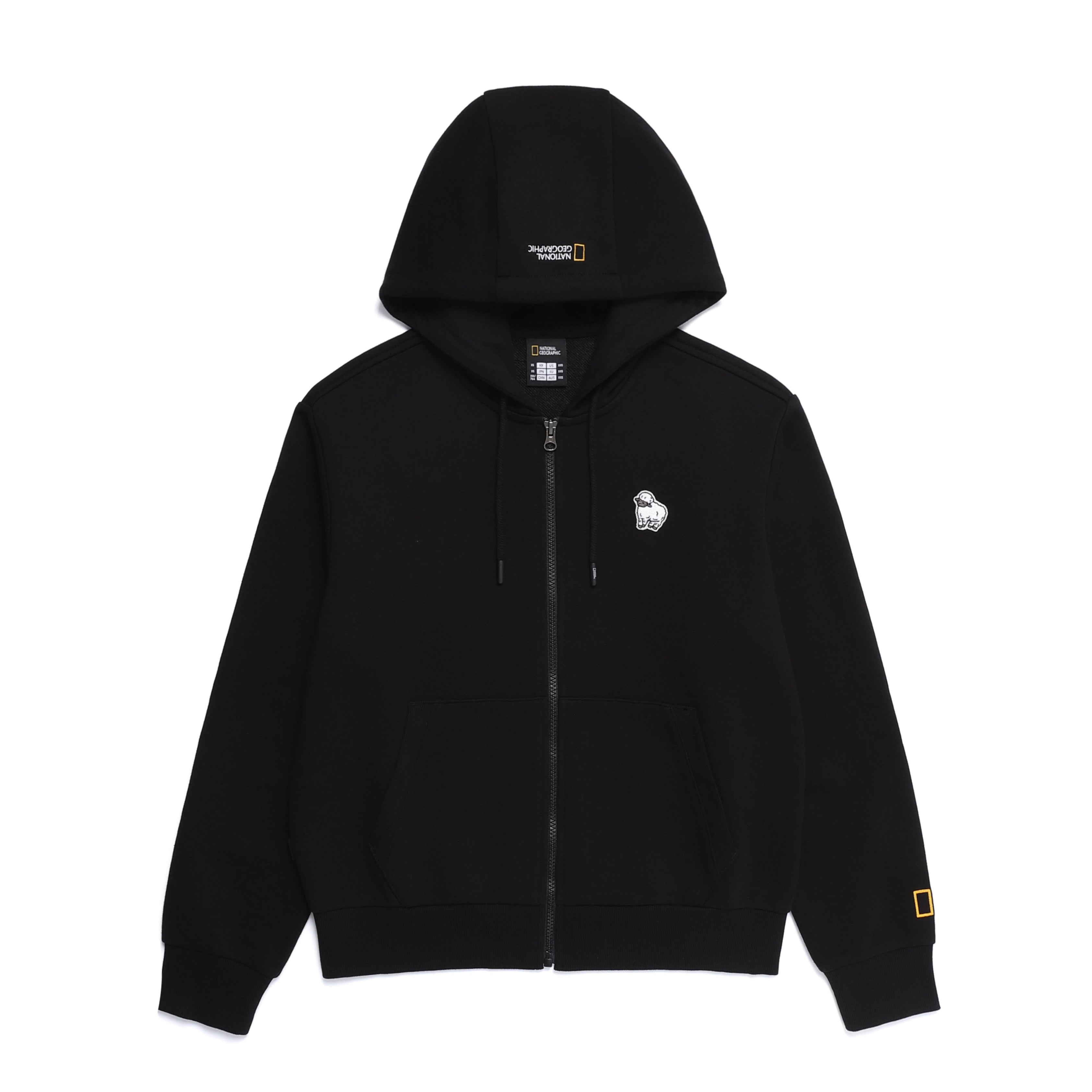 WOMEN ANIMAL WAPPEN TRAINING HOODIED ZIP-UP BLACK