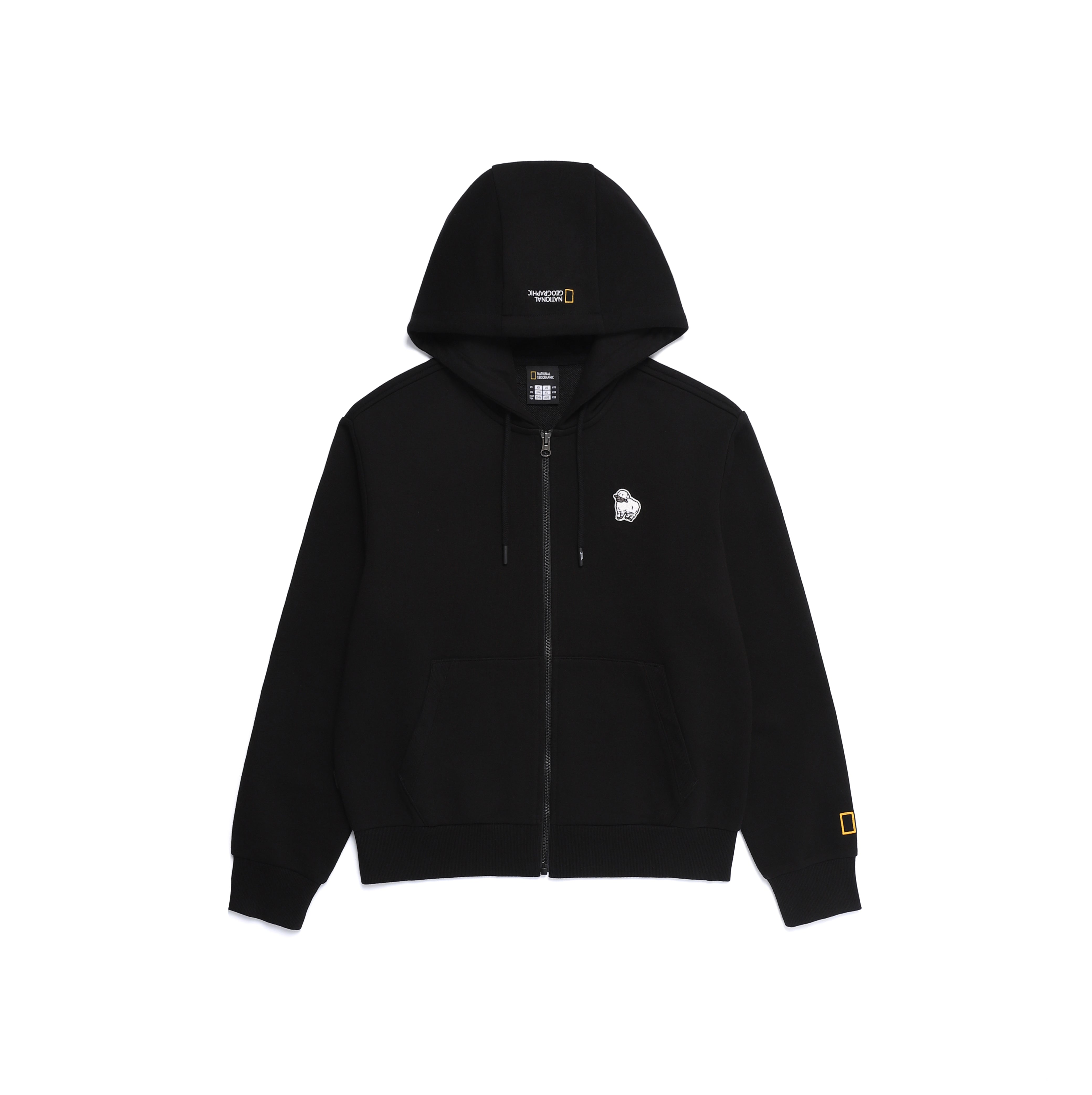 WOMEN ANIMAL WAPPEN TRAINING HOODIED ZIP-UP BLACK