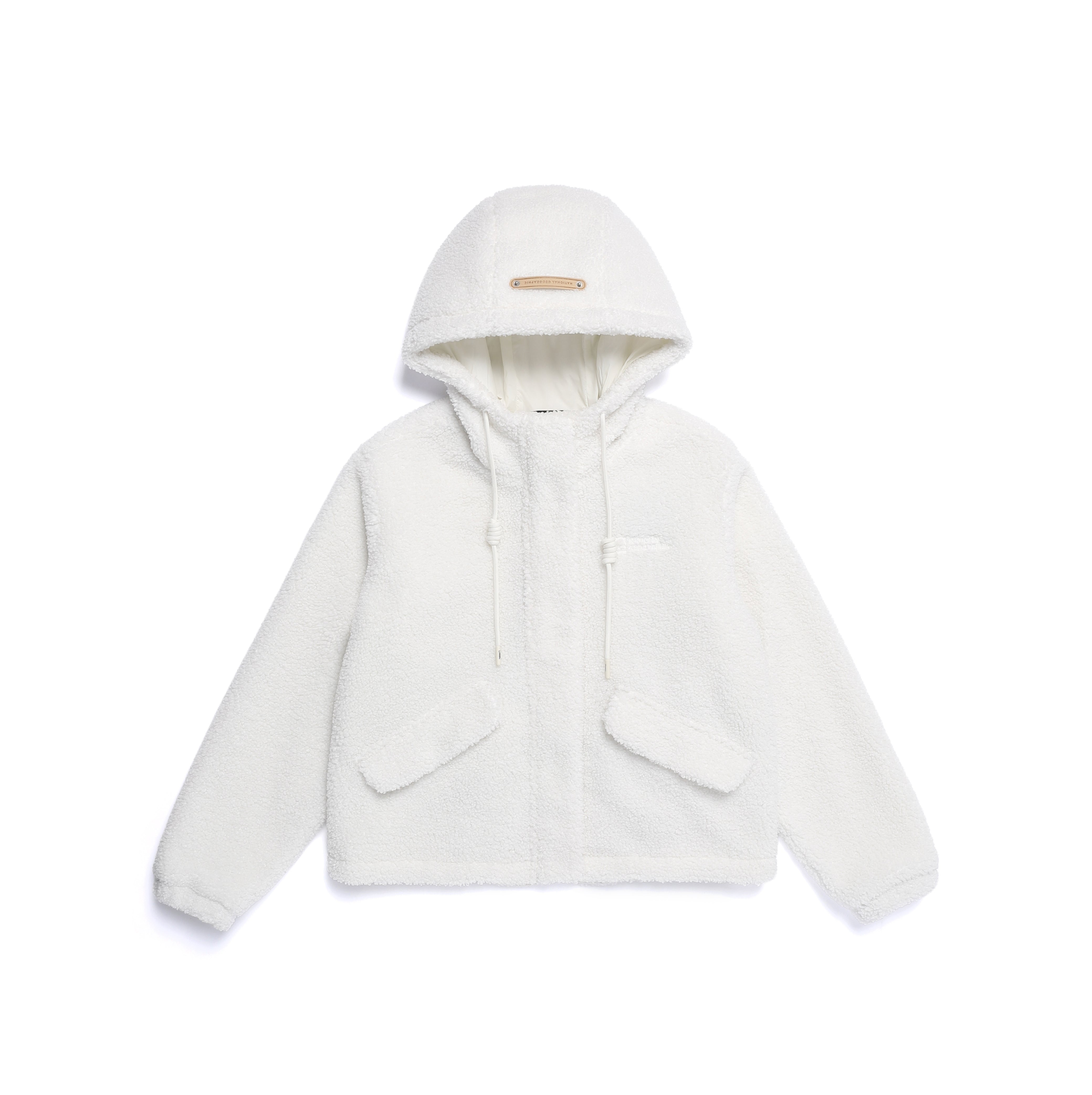 WOMEN FLEECE HOODED JUMPER O/WHITE