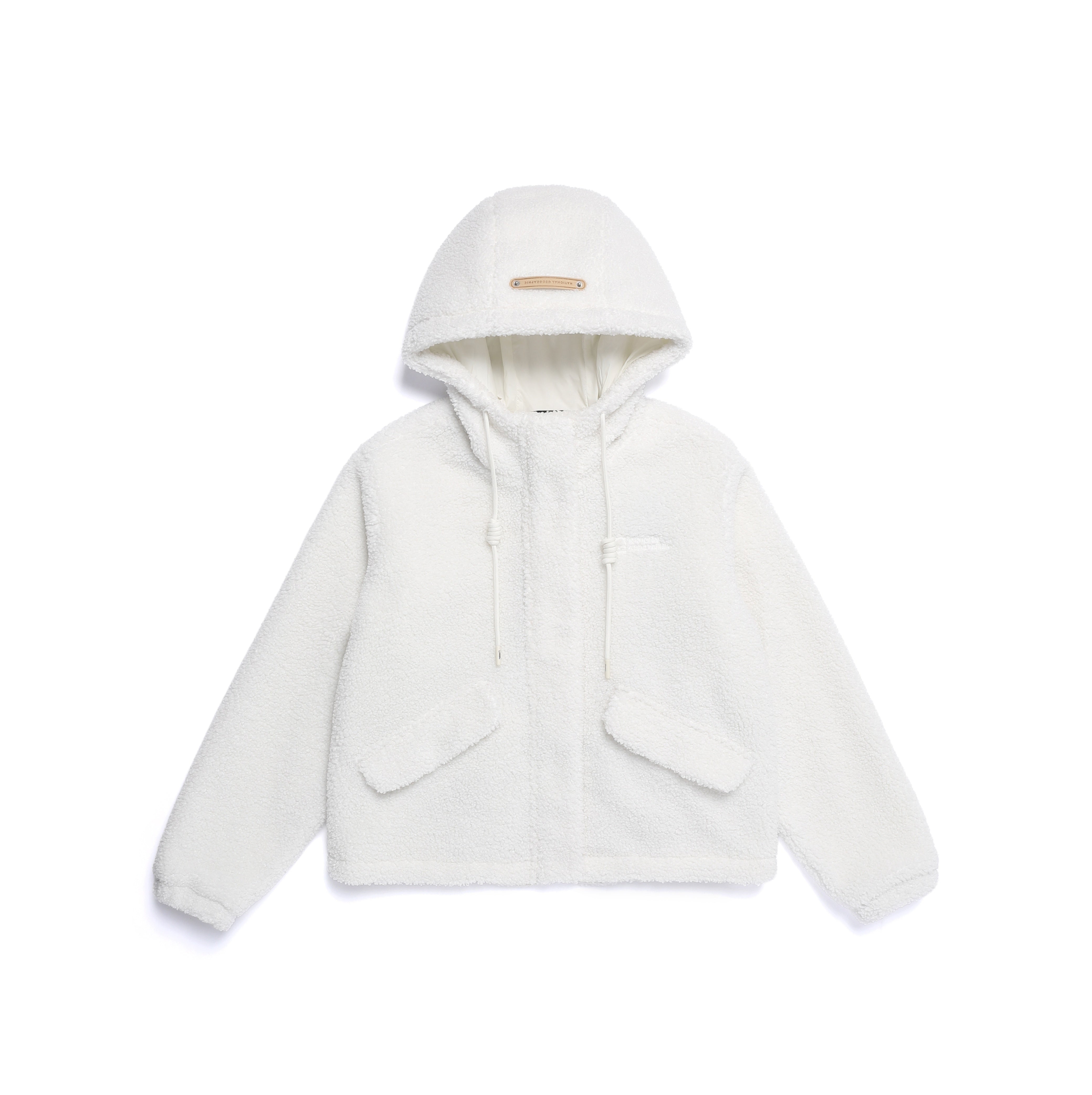 WOMEN FLEECE HOODED JUMPER O/WHITE