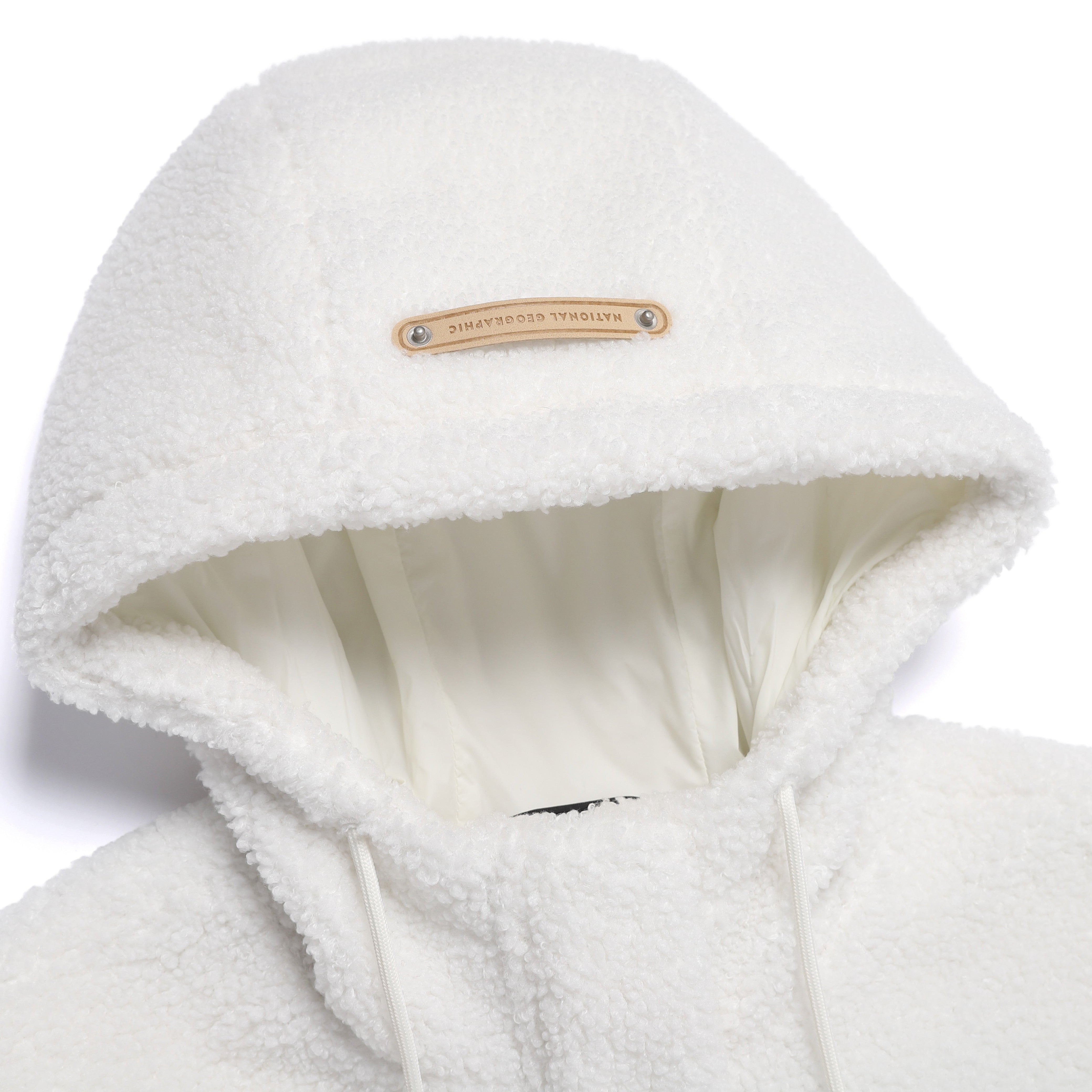 WOMEN FLEECE HOODED JUMPER O/WHITE