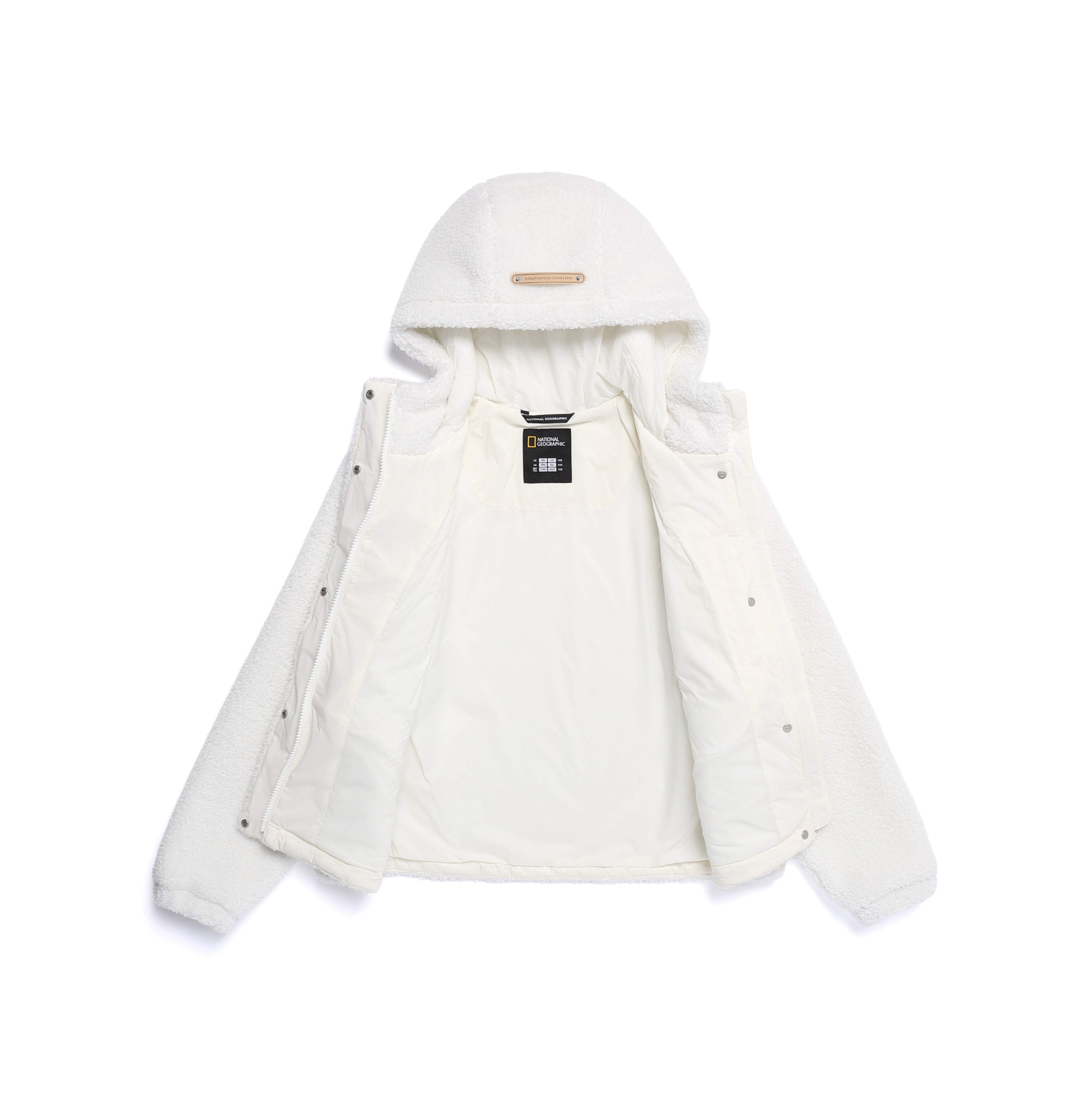 WOMEN FLEECE HOODED JUMPER O/WHITE