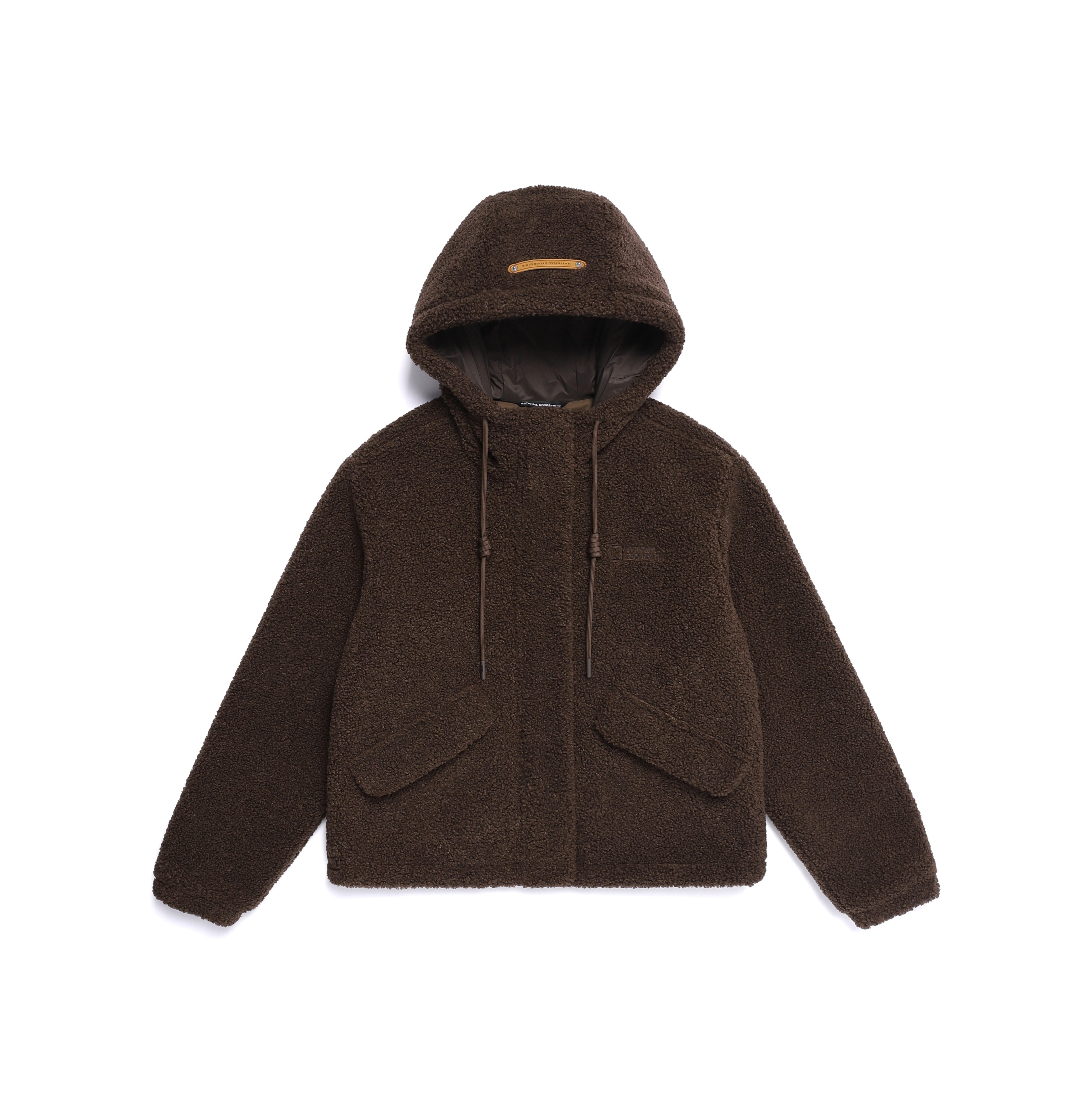 WOMEN FLEECE HOODED JUMPER BROWN
